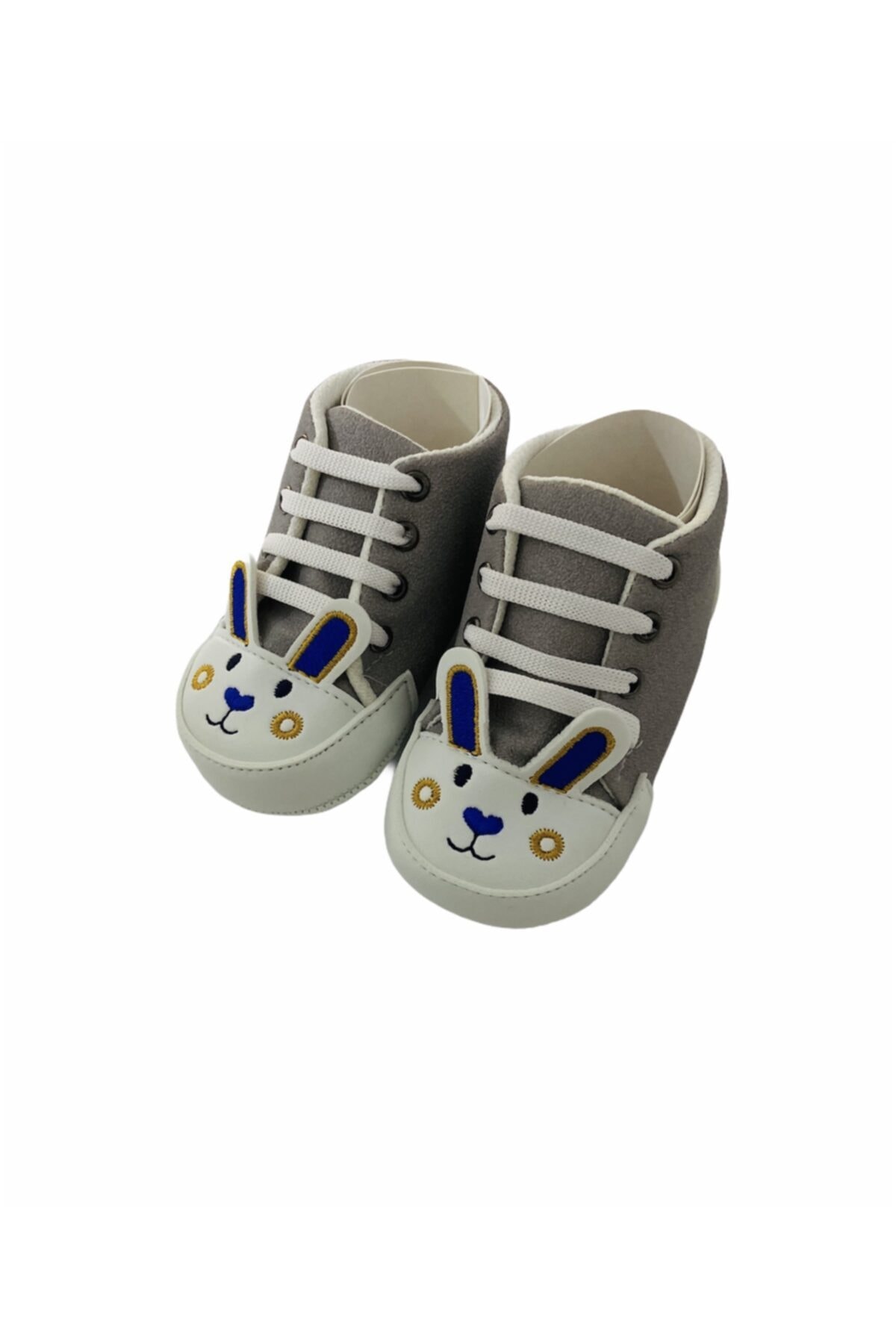 COLORED BABY Unisex Bebek Gri Tavşan Kulak Detaylı Ayakkabı