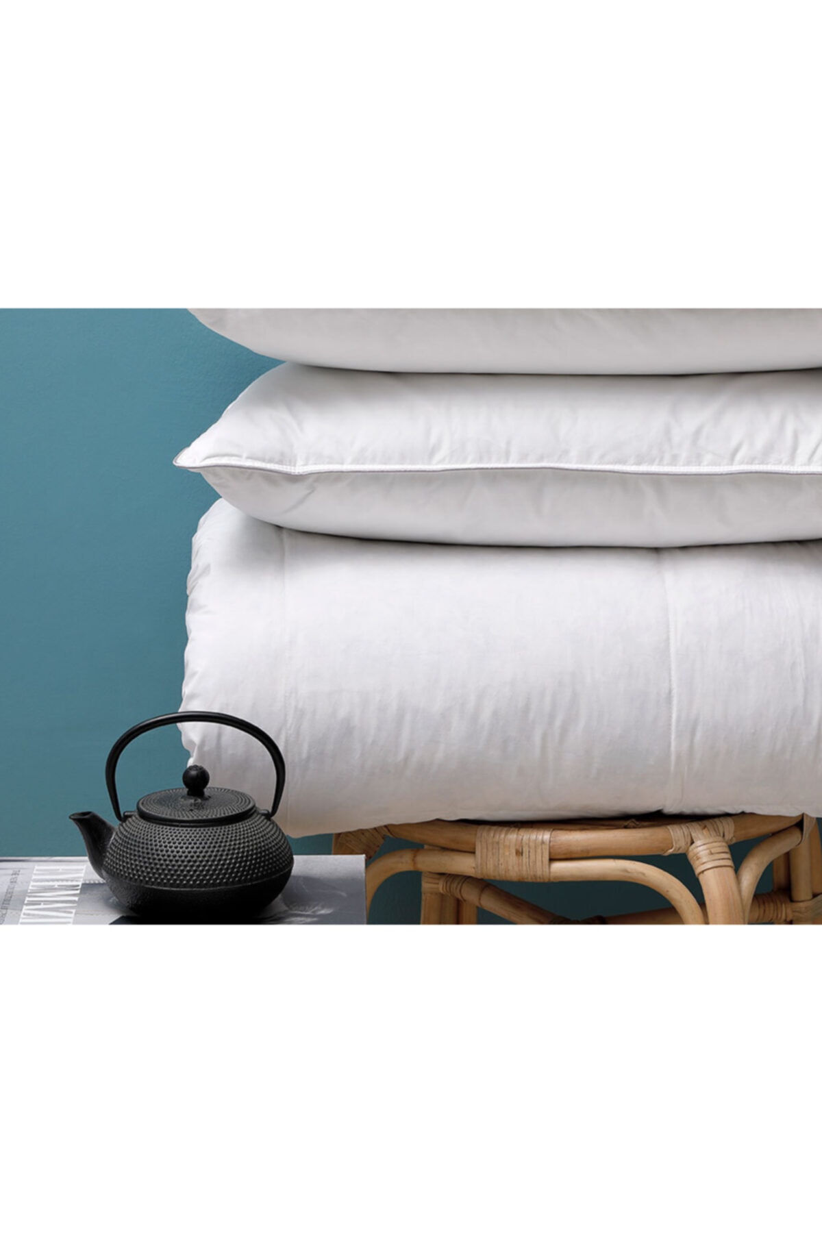 English Home Winter Kaz Tüyü Çift Kişilik Yorgan 195x215 Cm Beyaz