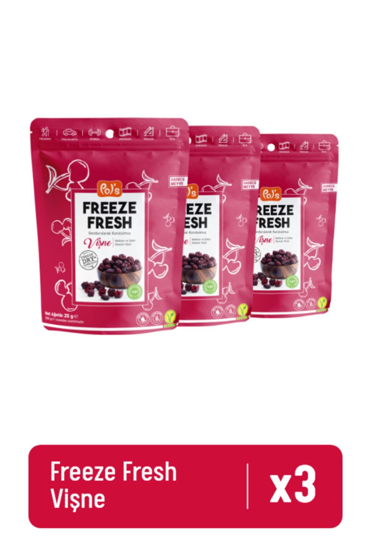 Pol's 3'lü Freeze Dry Vişne