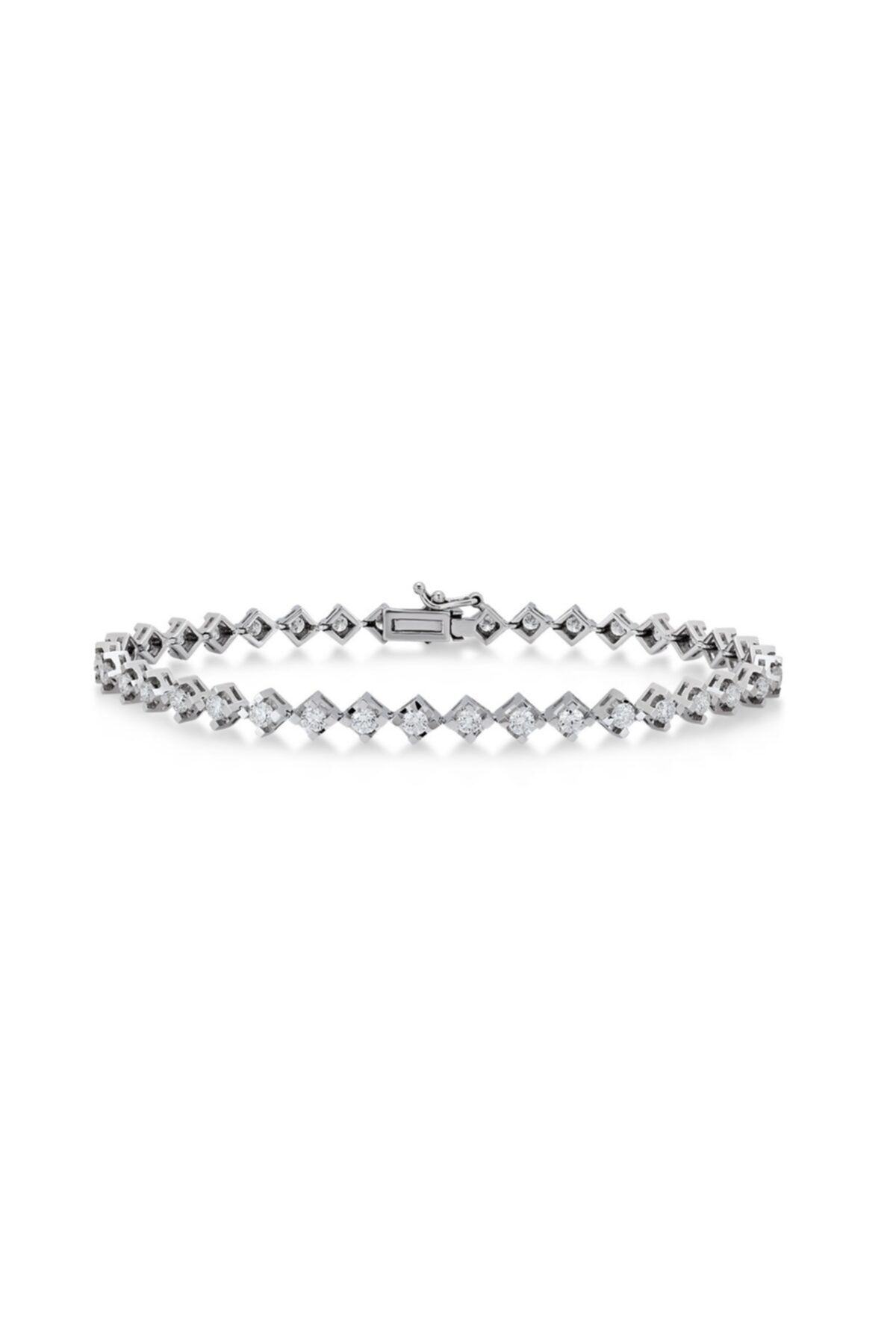 Jewelport Kadın Beyaz 2.00 ct Pırlanta Suyolu Bileklik
