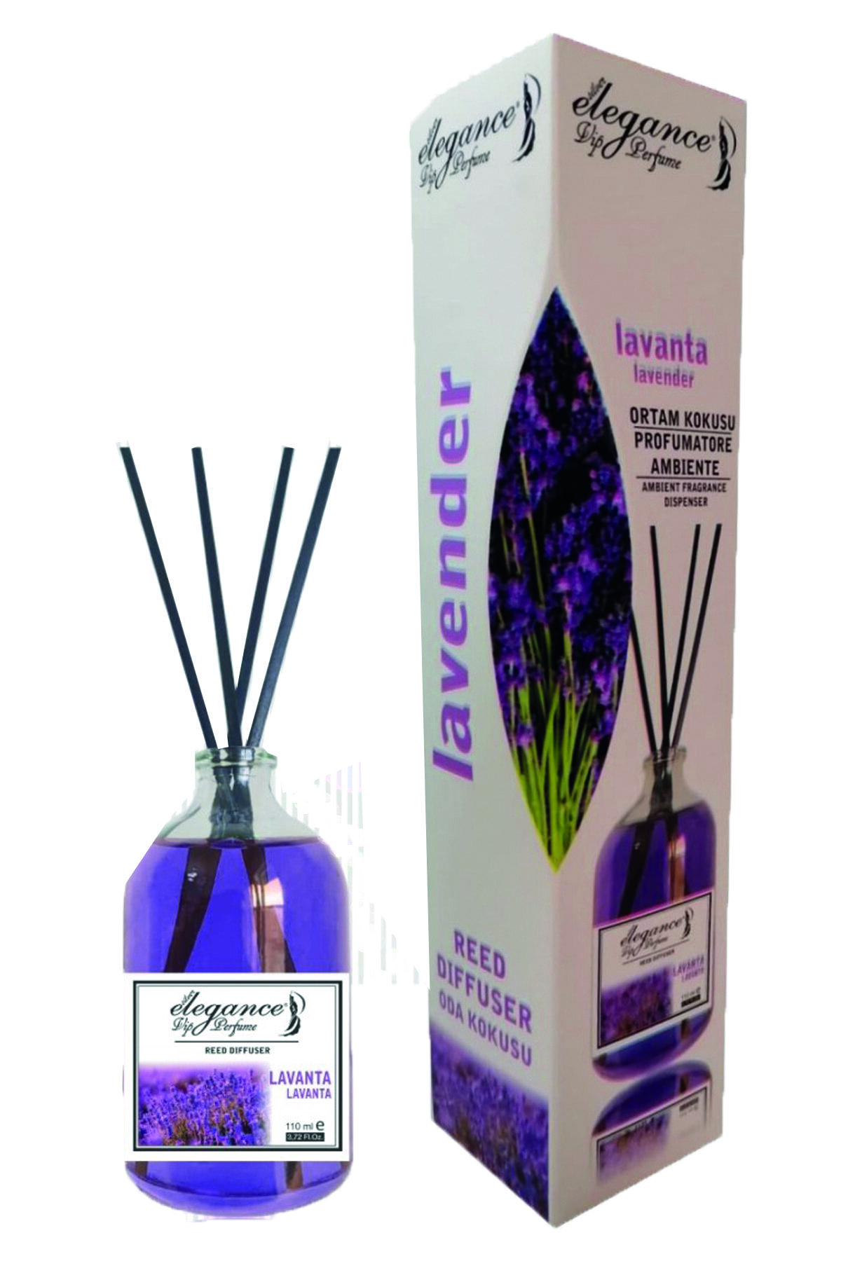 Elegance vip Perfume Lavanta.. Reed Diffuser Bambu Çubuklu Oda Kokusu (110 Ml)
