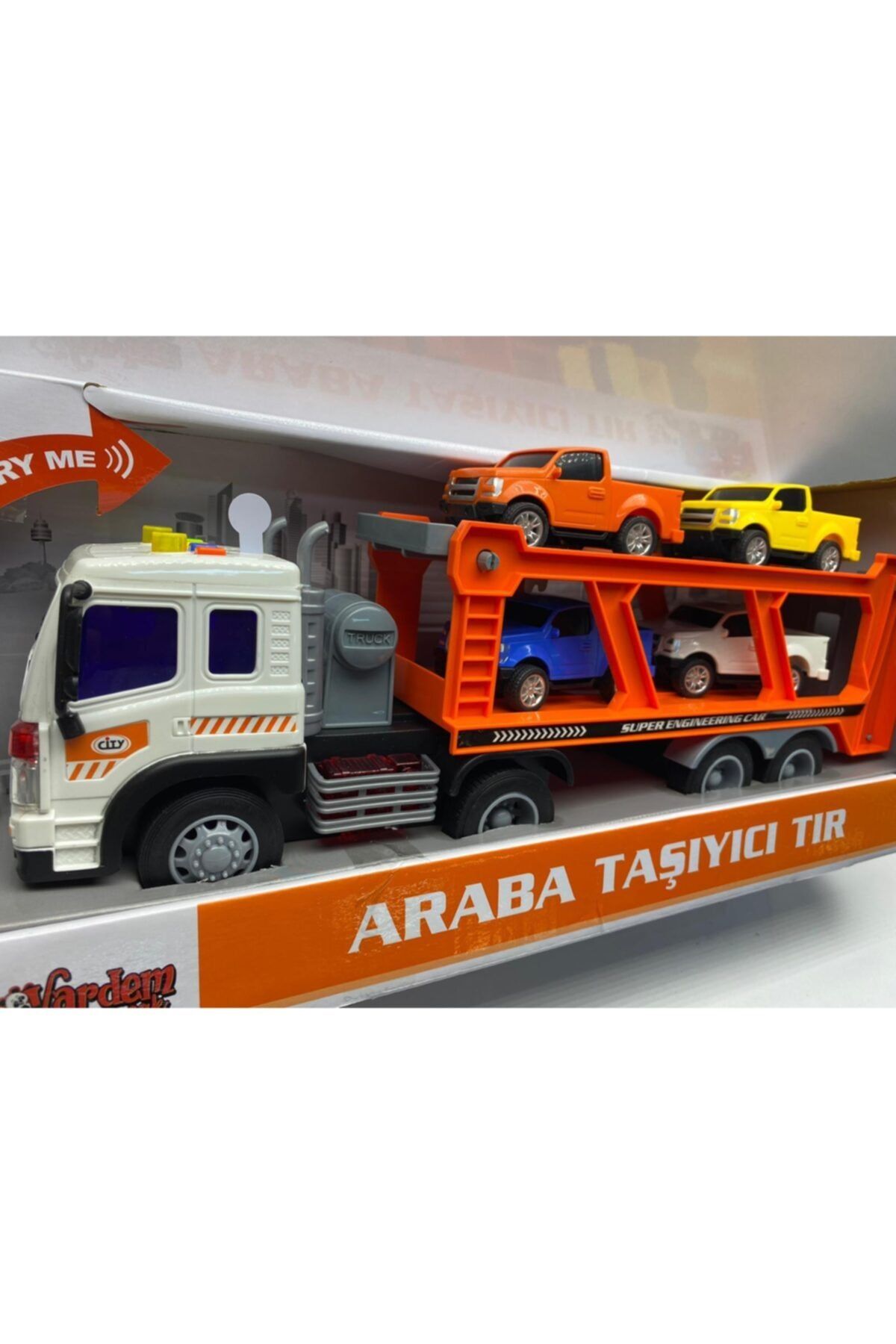 afreyz oyuncak Araba Taşıyıcı Tır Sesli Işıklı 4 Arabalı Büyük Boy Taşıyıcı Tır