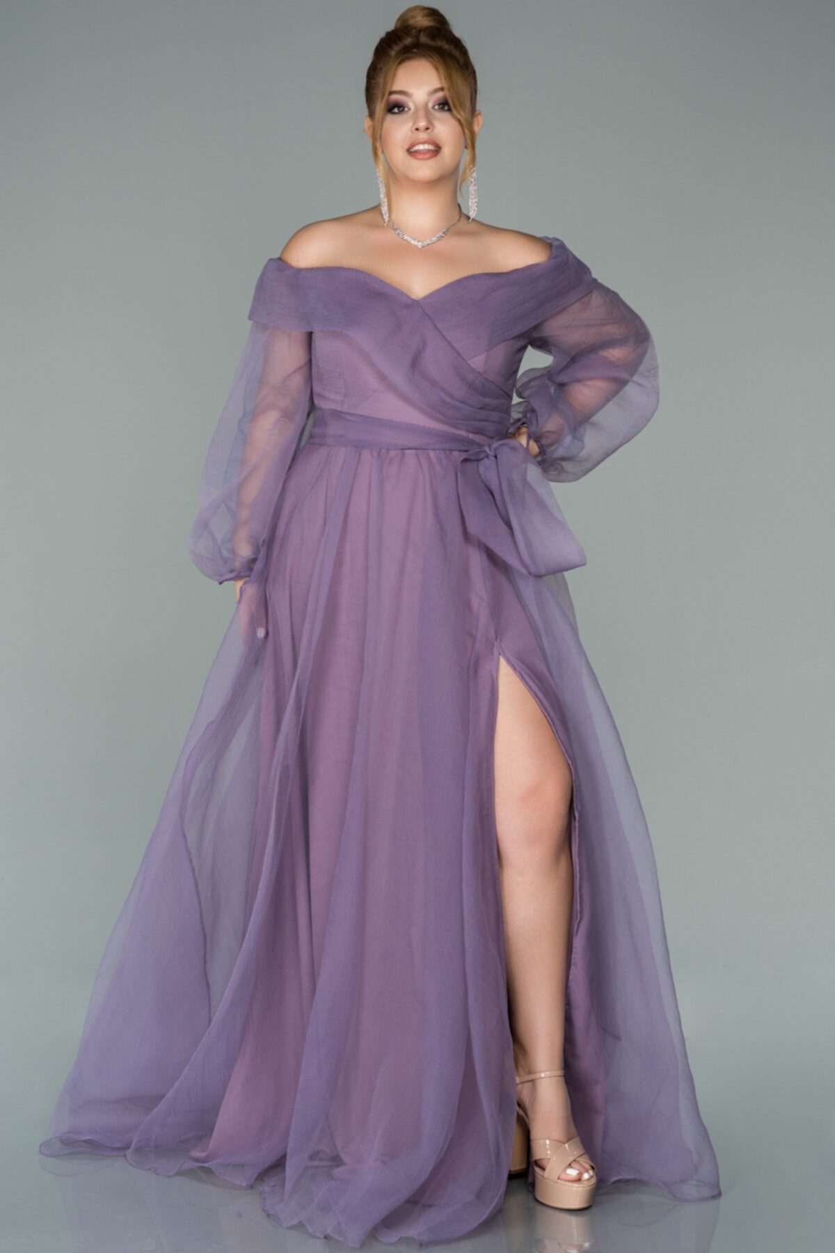 Abiyefon Lavanta Kadın Abiye Elbise Abu1535