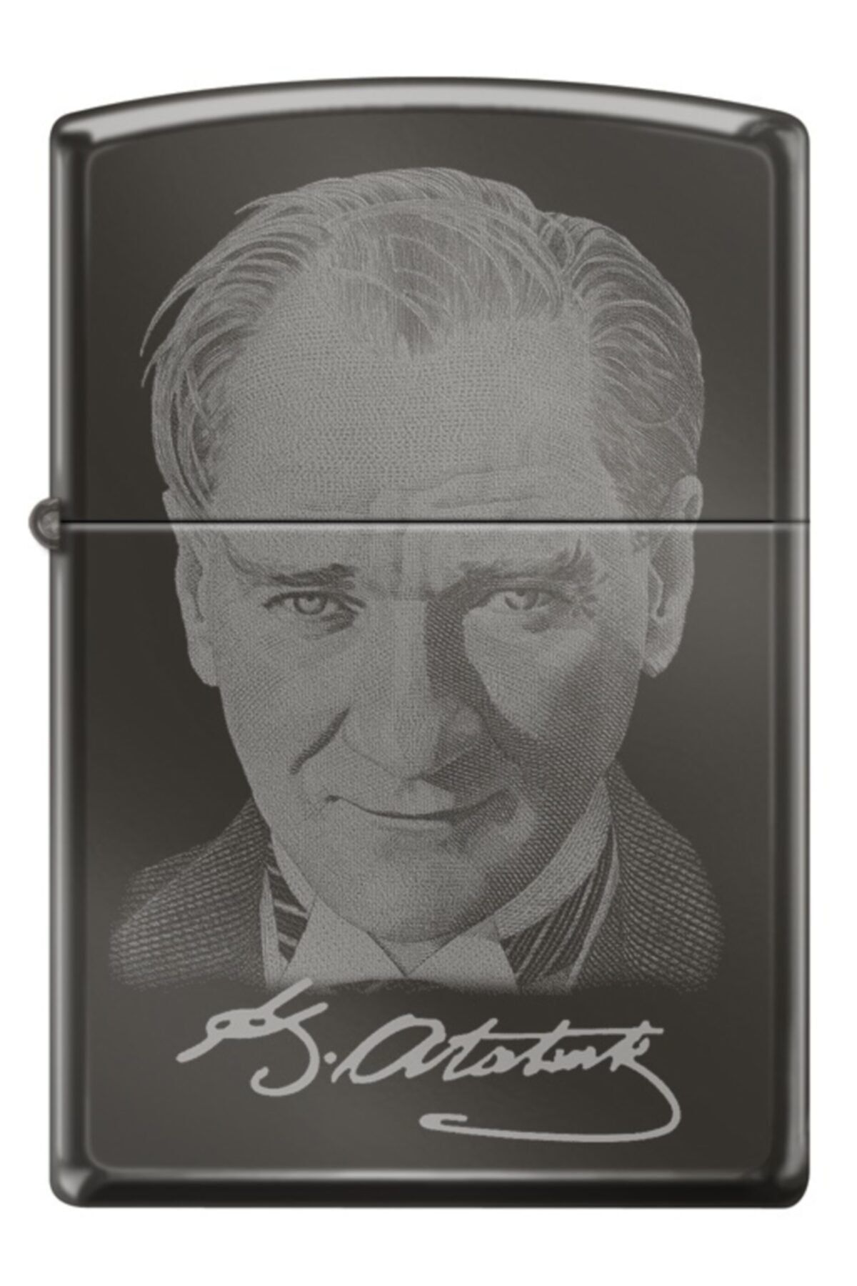 Zippo Çakmak Mustafa Kemal Atatürk Logolu Black Ice