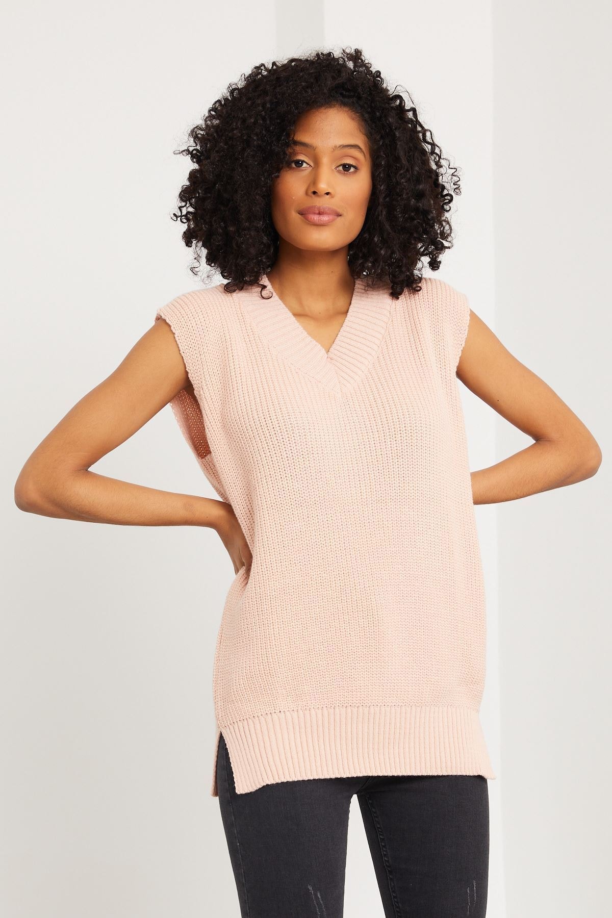 Biarat Kadın Pembe Triko Süveter