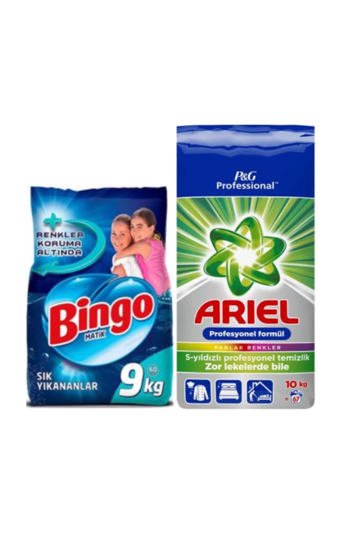 Bingo Matik Sık Yıkananlar 9kg + Parlak Renkler Zor Lekelerde Bile 10 Kg