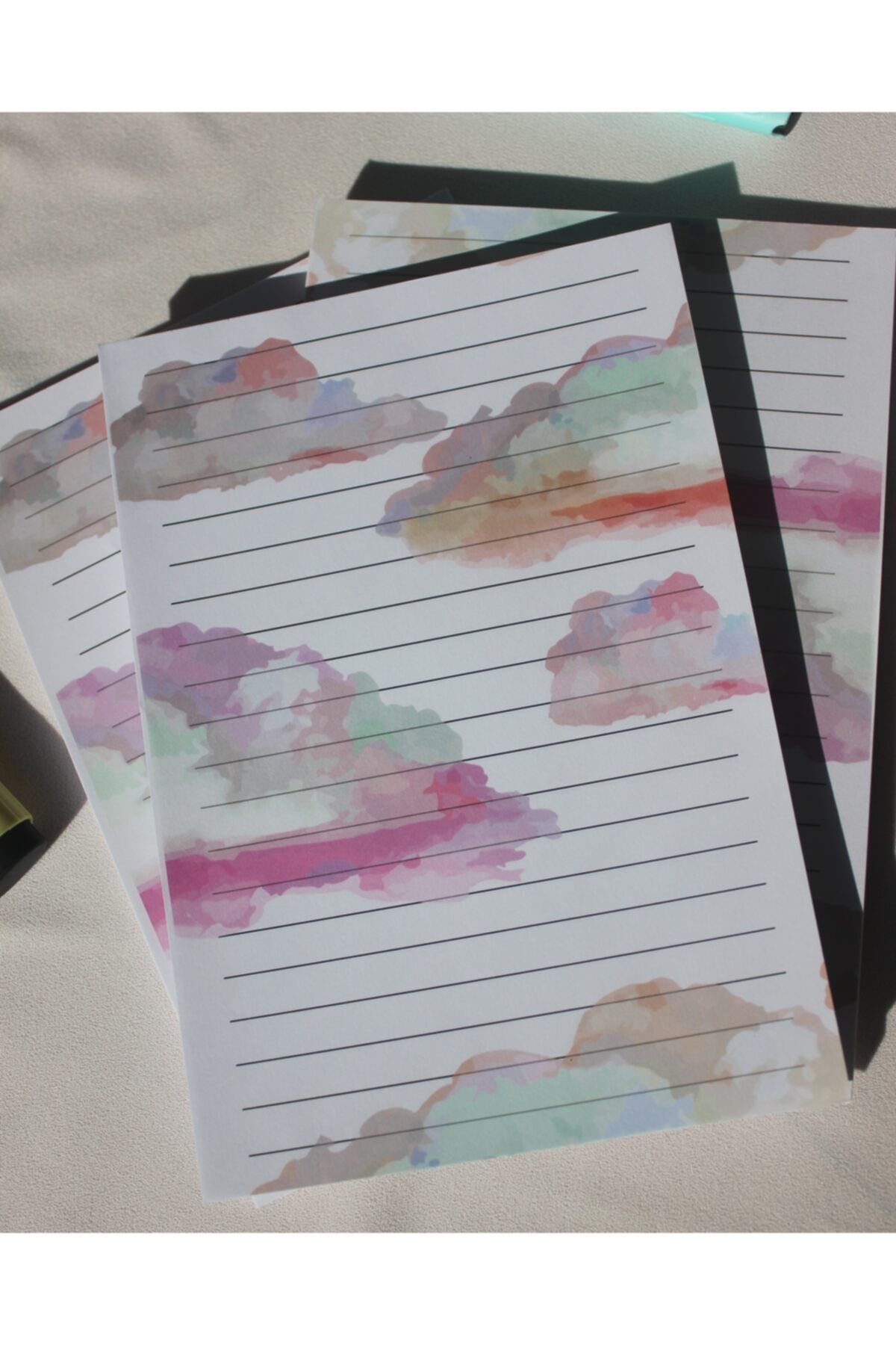 RABAFNOTES Bulut Desenli Çizgili Tasarım A5 Notepad/defter/memopad/bloknot/not Defteri