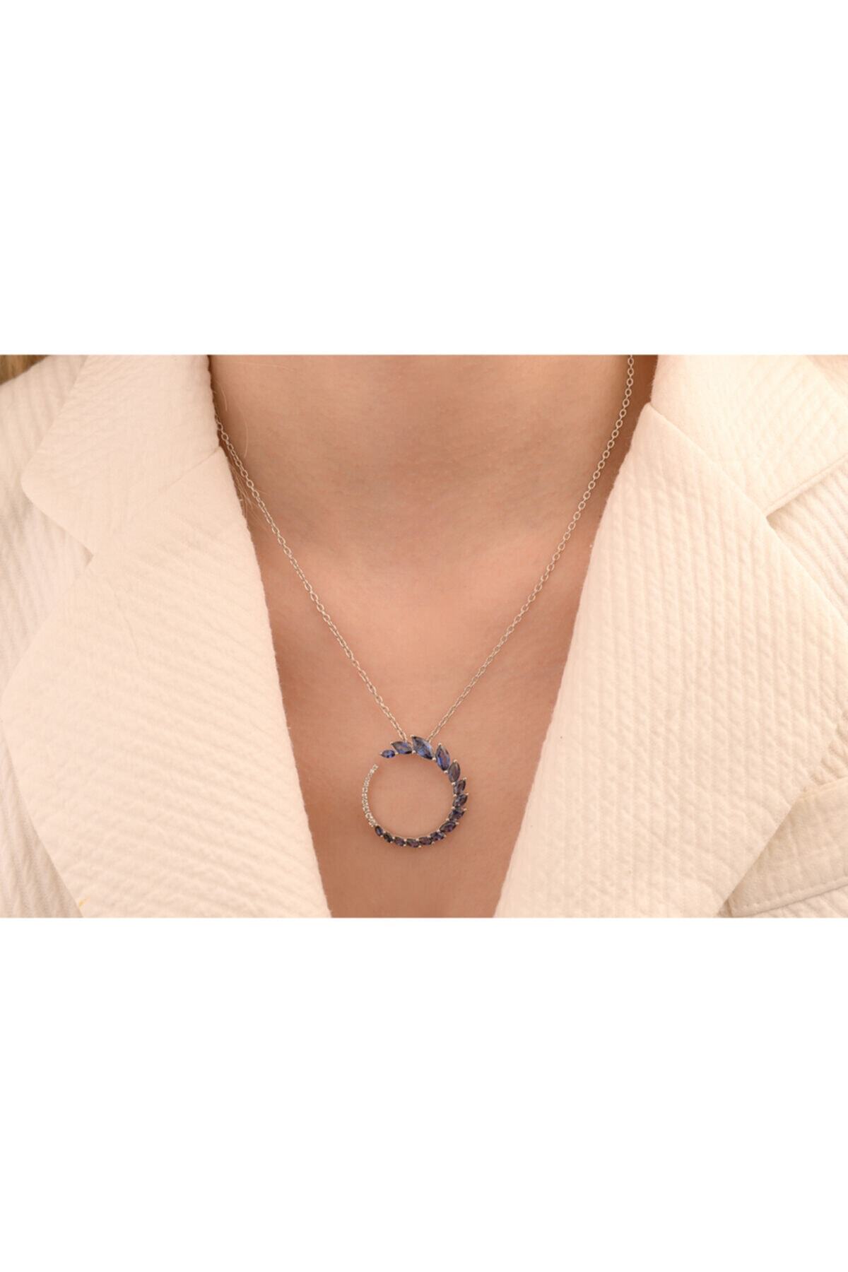 Onseva Kuyumculuk Markiz Safir Pırlanta Kolye Tasarımı