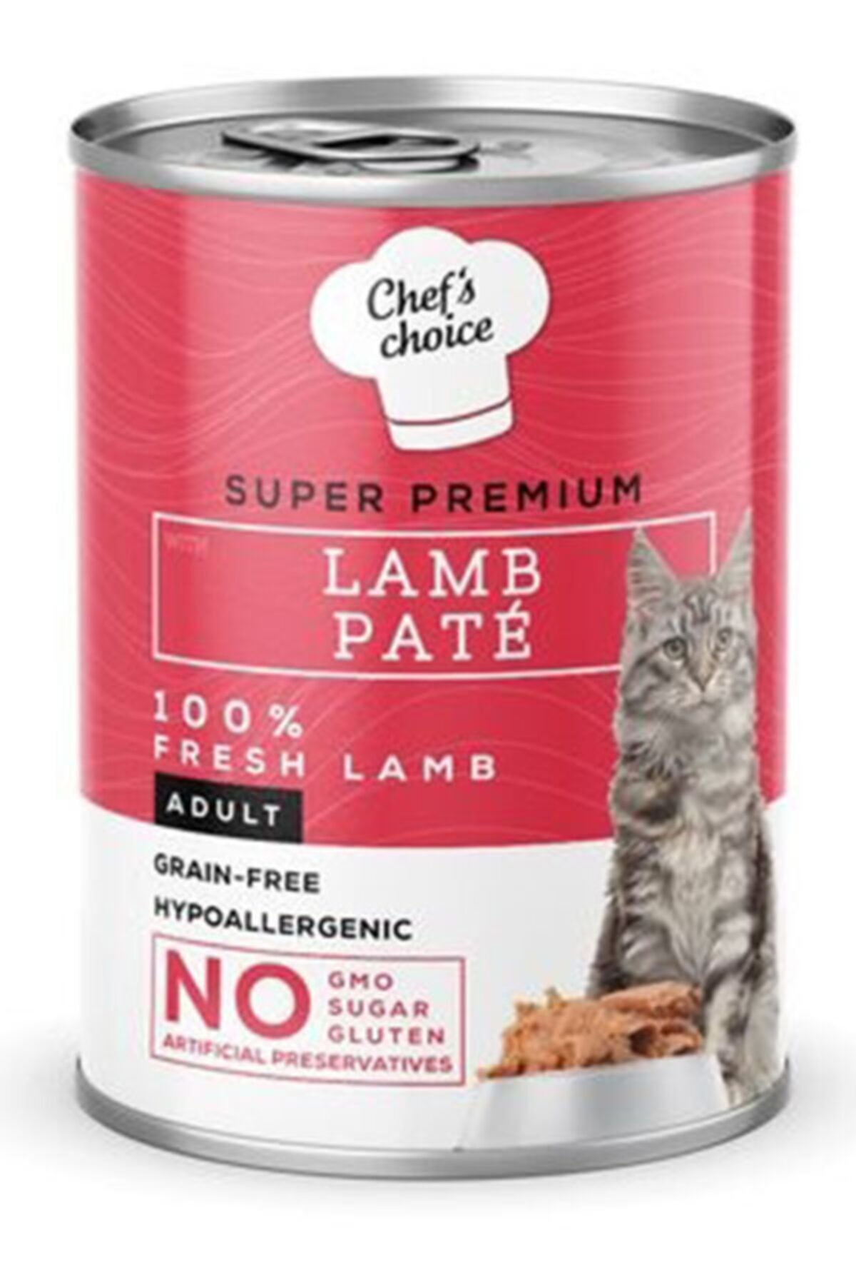 Chefs Choice Pate Lamb Kuzu Etli Tahılsız Ezme Kedi Yaş Maması 400 Gr