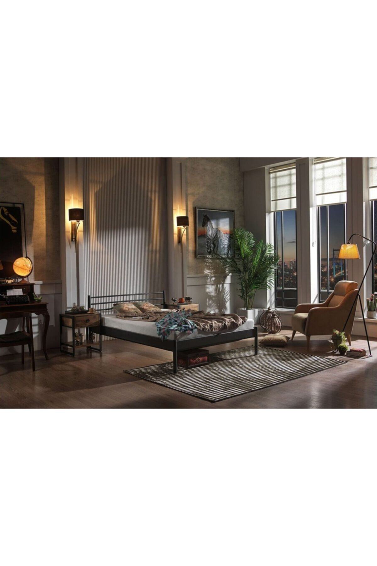 Vivense Unimet Manyas S Çift Kişilik Metal Karyola Siyah 150x200