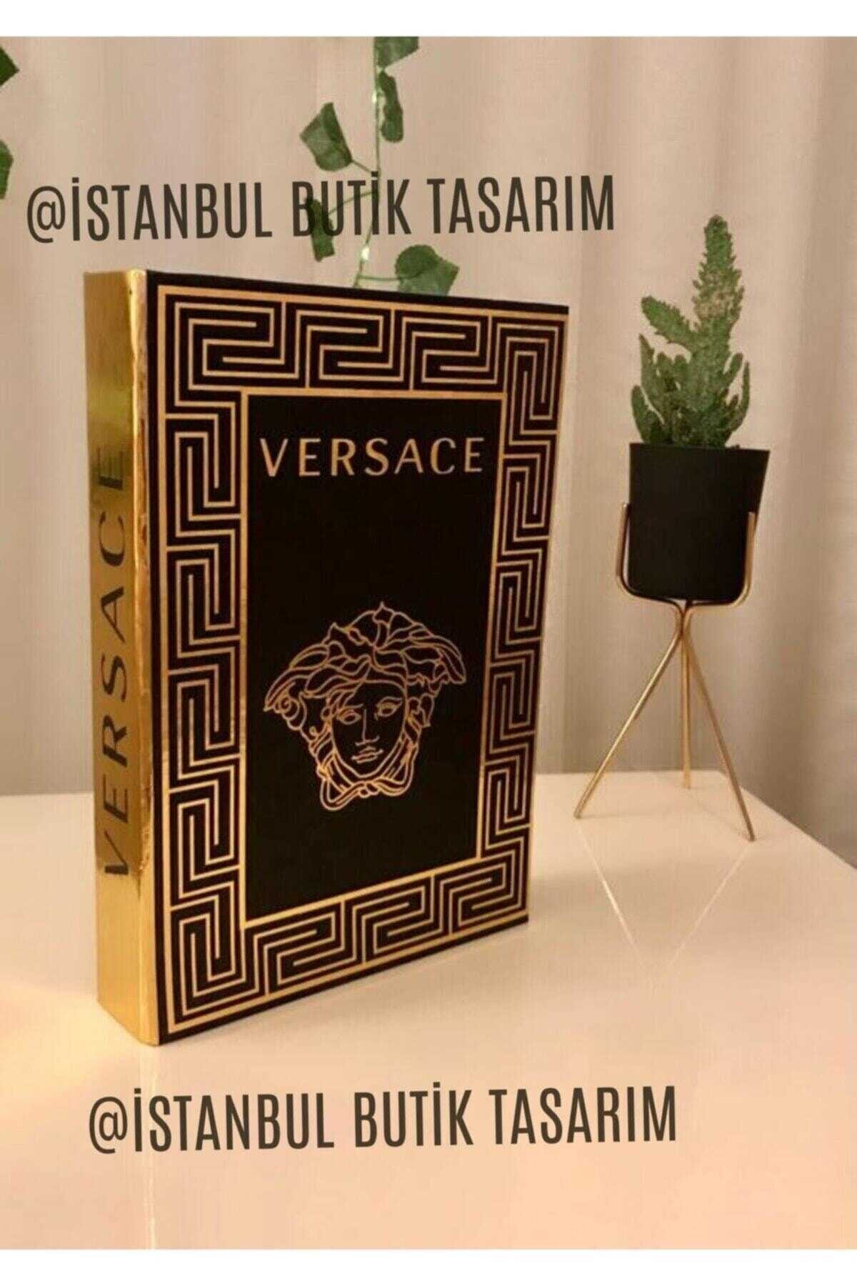 Happy Peyzaj Versace Dekoratif Kitap Kutu Gold 27x18x4,5cm