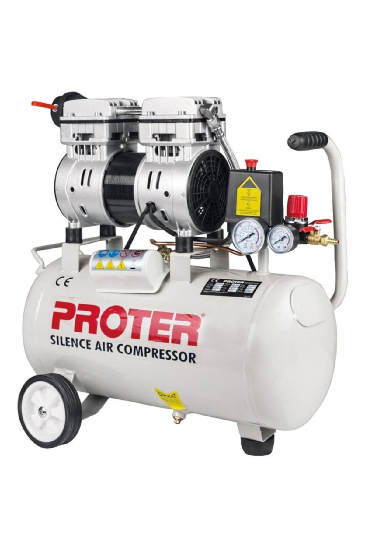 Proter 1 Hp 8 Bar 24 Lt 66.5 Db Sessiz Yağsız Dişçi Kompresörü