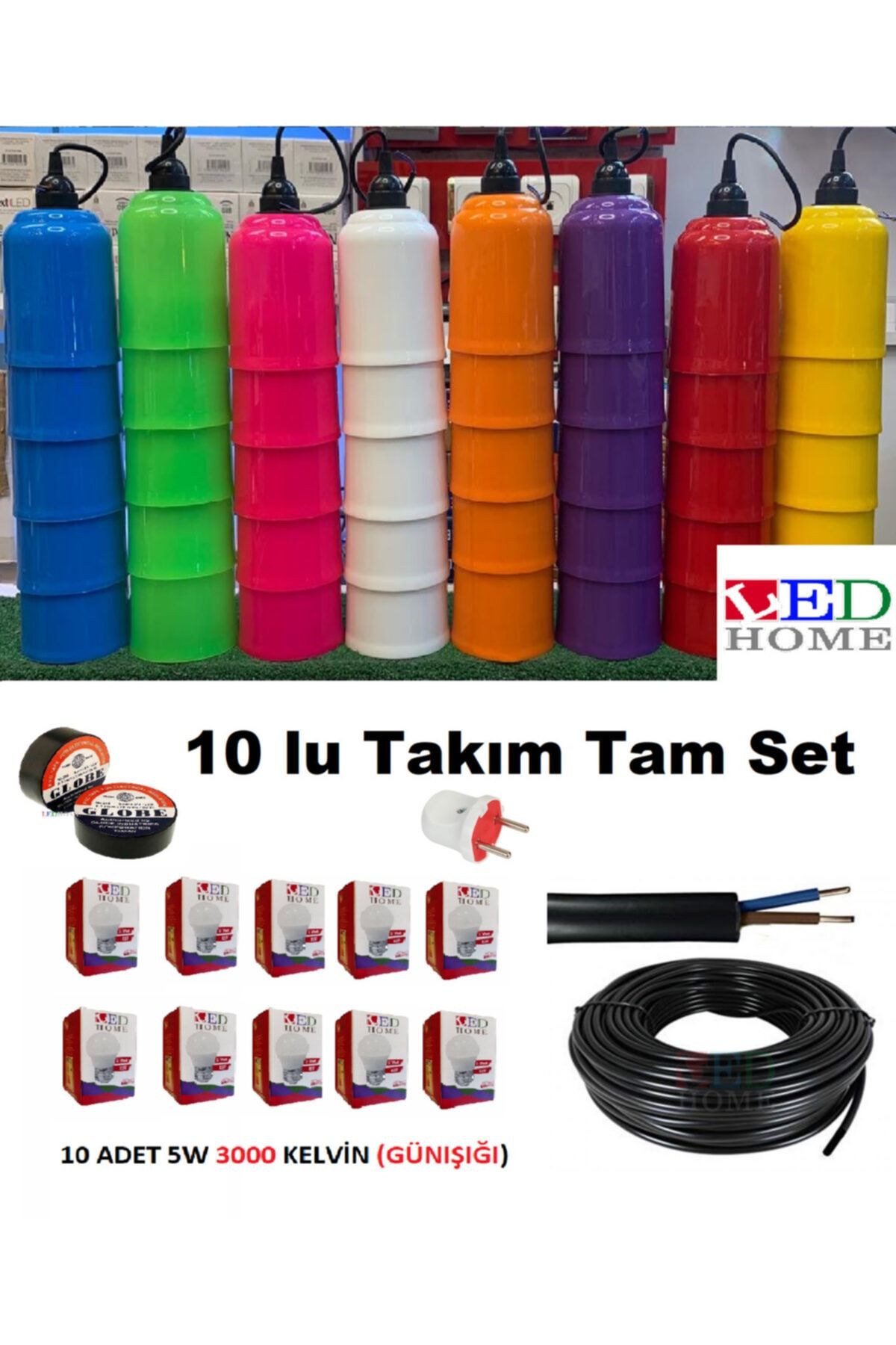 LED HOME Kumru Agaç Feneri 10 Adet Tam Takım