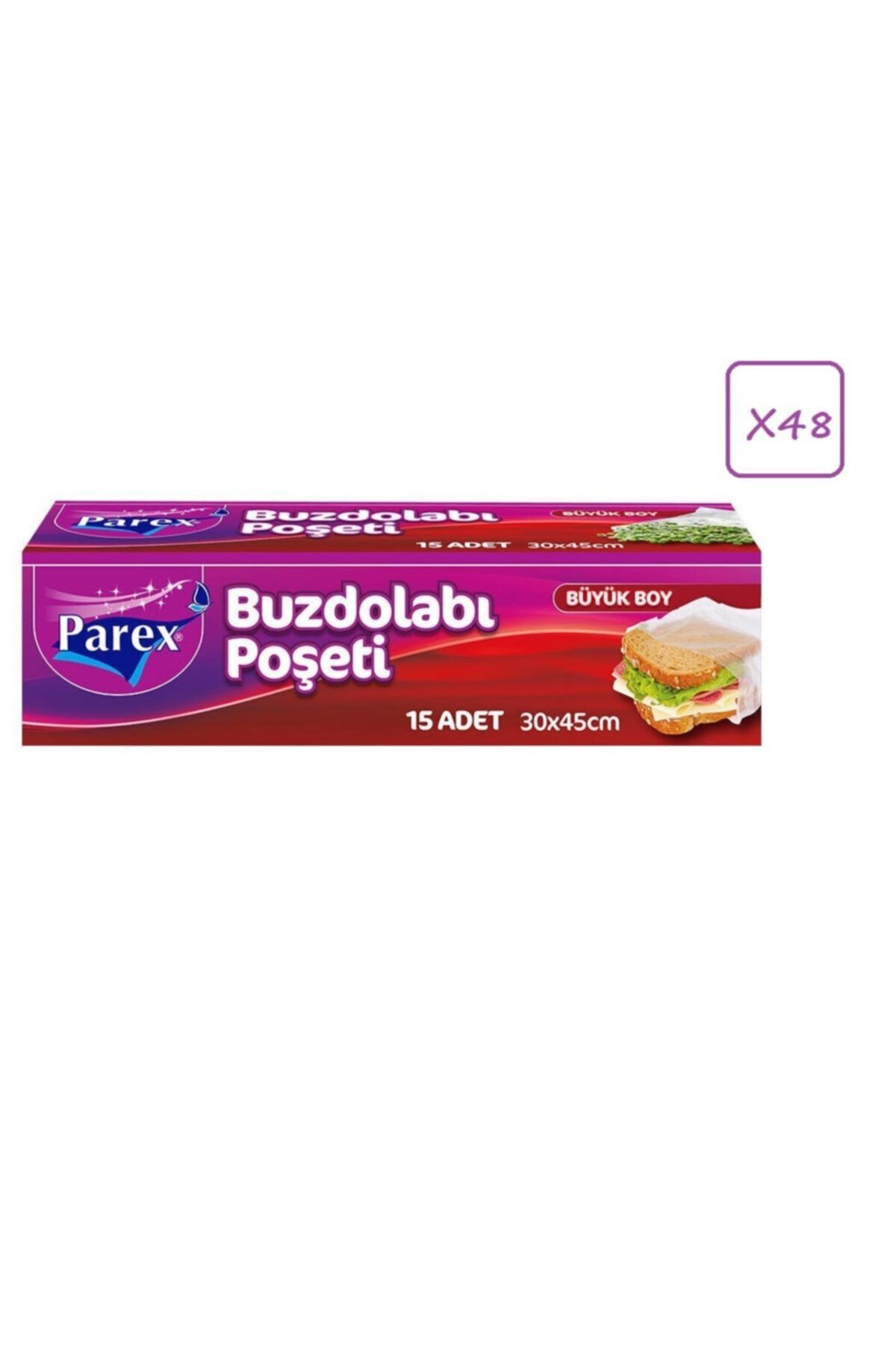 Parex Büyük Boy 15'li Buzdolabı Poşeti * 48 Kutu