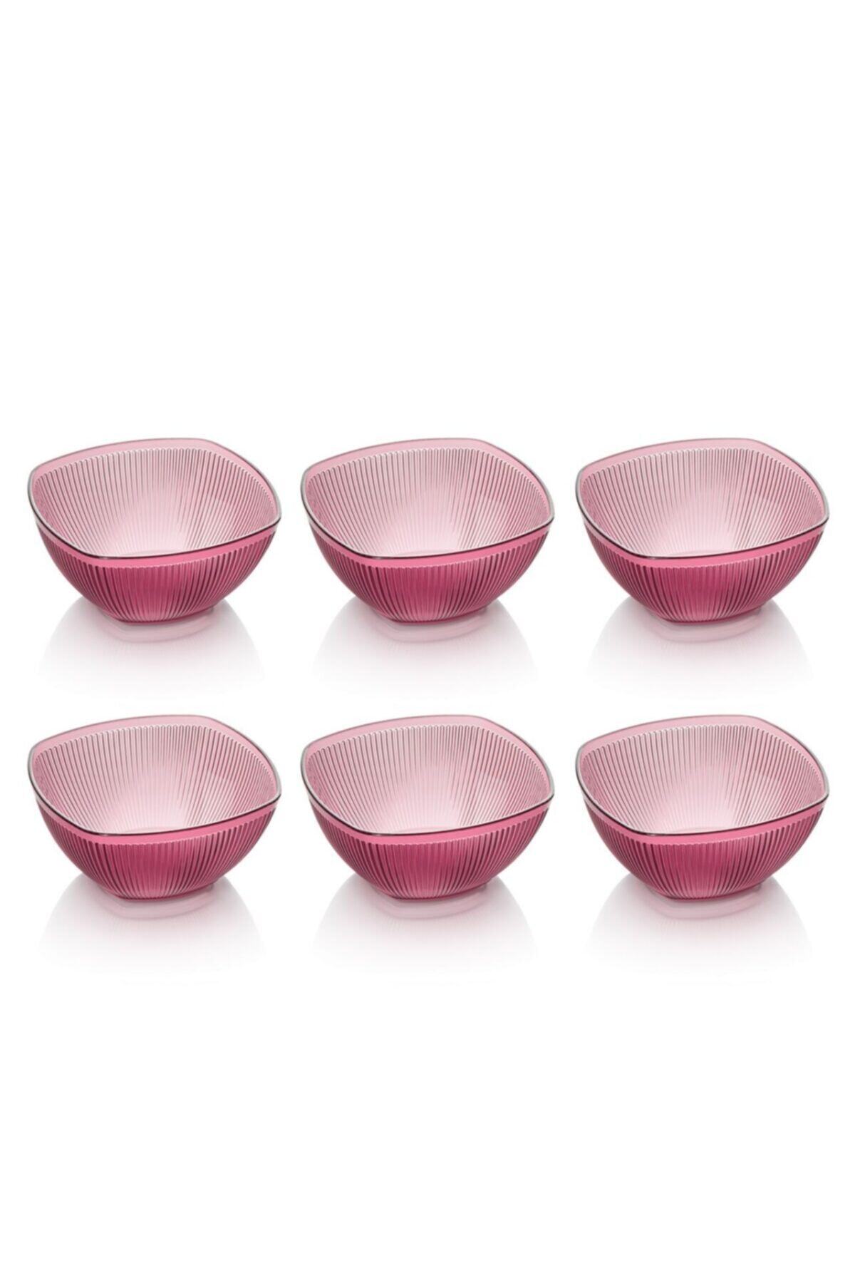 EW's Kitchenware Akrilik Barok Mürdüm Kare 6 Lı Çerez Kasesi