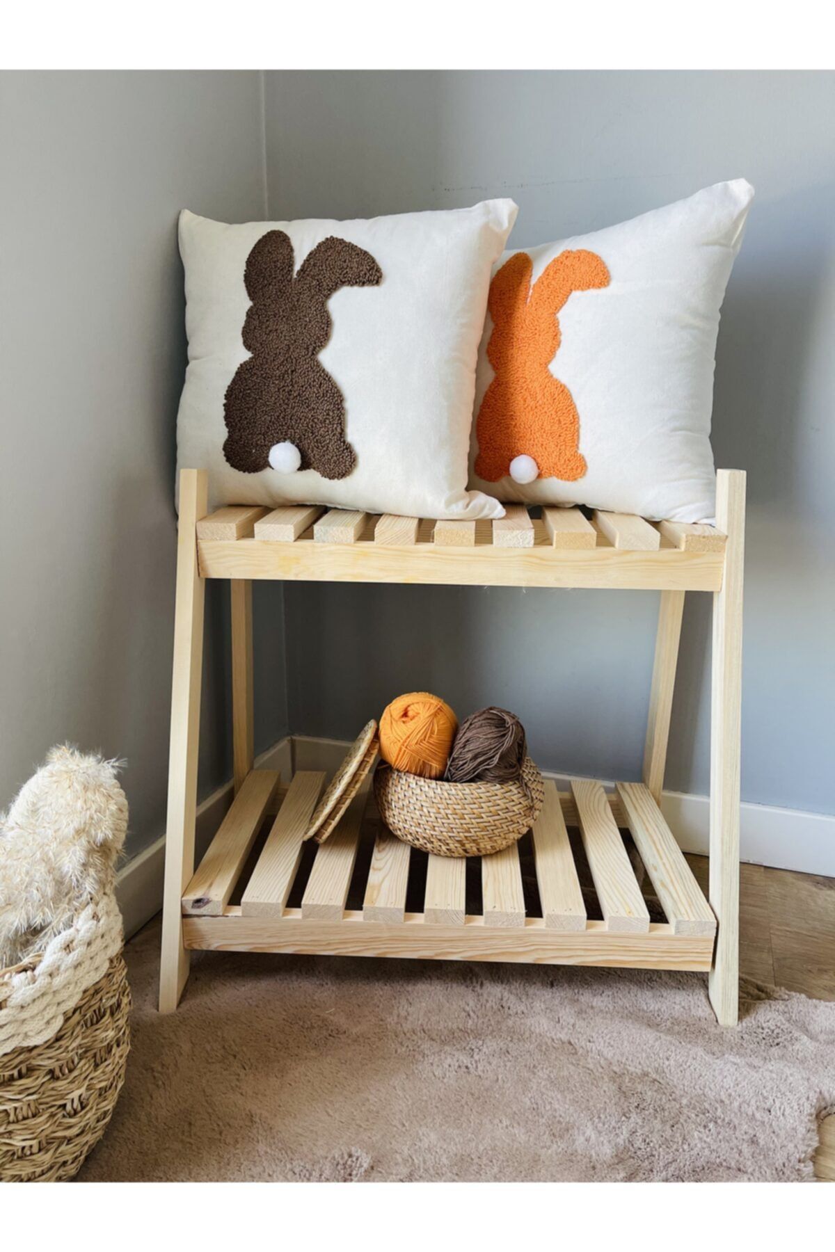 ichhomes Cocuk Odası Ikili Takım Ic Dolgulu Tavsan Kırlent Seti Rabbit