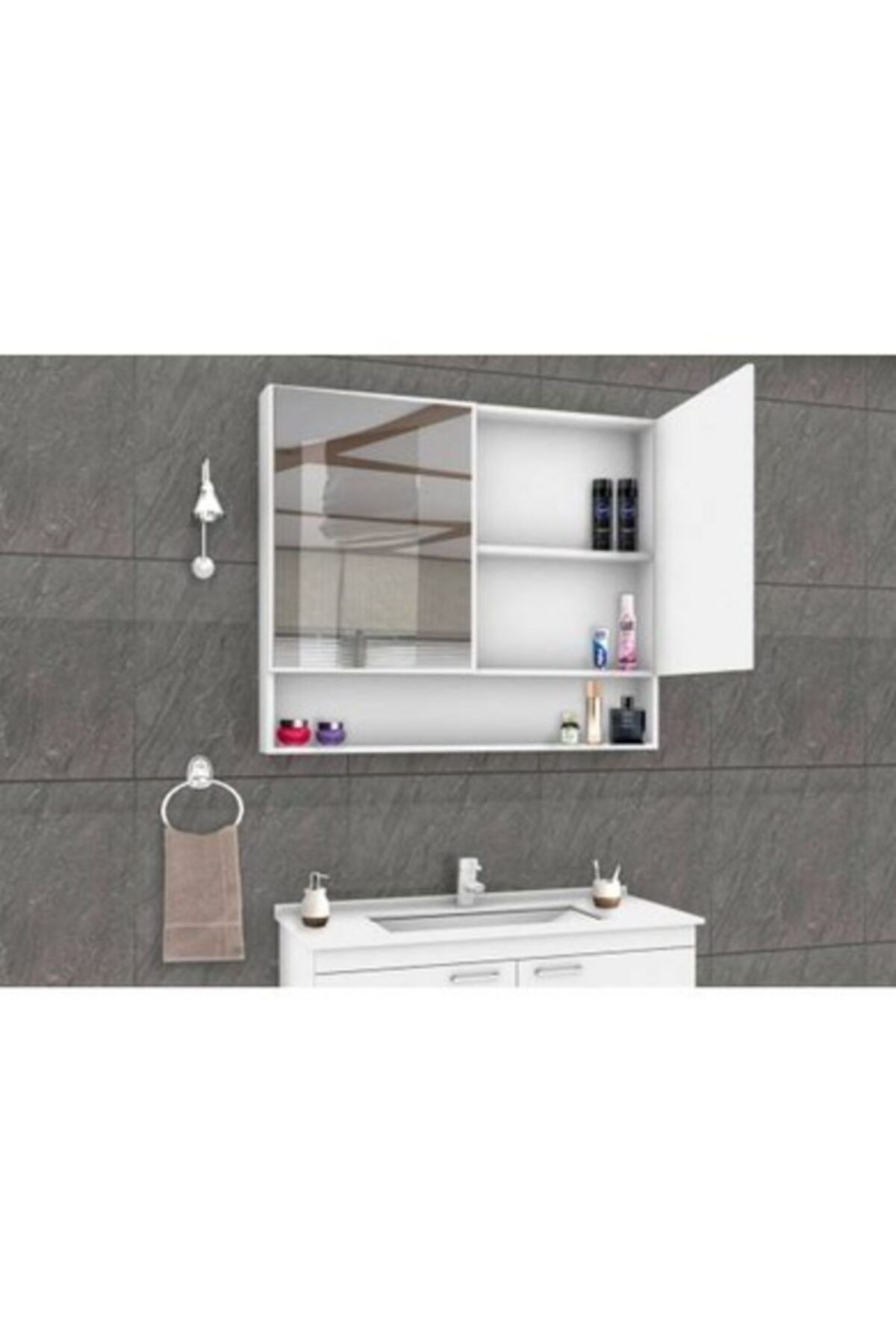 ARS GRUP MOBİLYA Banyo Dolabı Lvabo Dolabı Lavabo Üstü Dolap Aynalı Dolap