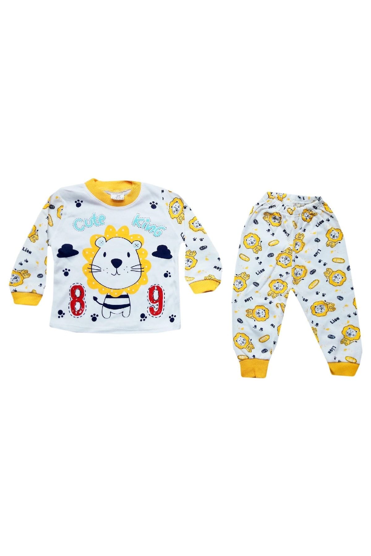 Süpermini Aslan Baskılı Bebek Erkek Pijama Takım