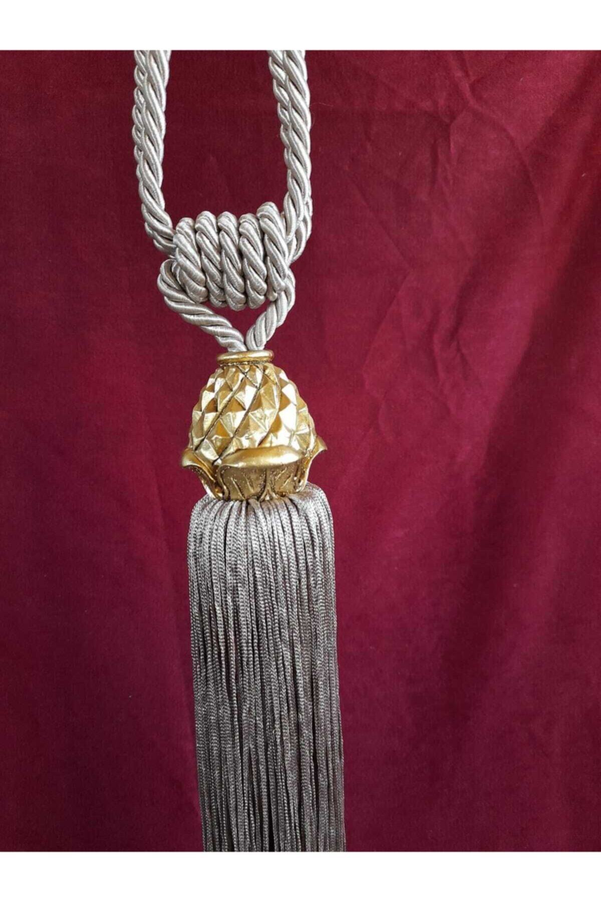 EVİM ABELLA Kozalak Polyester Braçol,perde Bağı,perde Aksesuarı,fon Perde Bağı