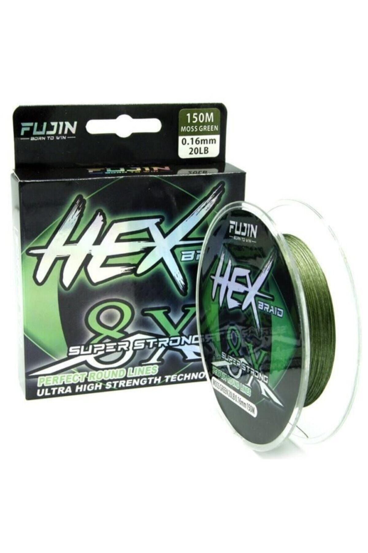 Fujin Hex Braid 8x 150mt Moss Green Pe Ip Misina