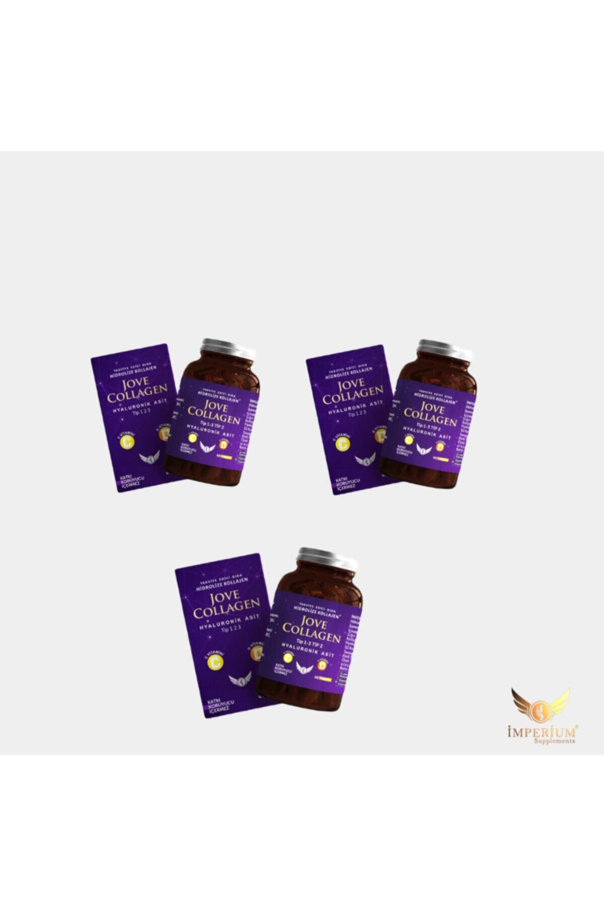Jove Collagen 60 Tablet Tip 1-2-3 Kollajen C Vitamini D Vitamini Hyaluronik Asit -3 Lü Set