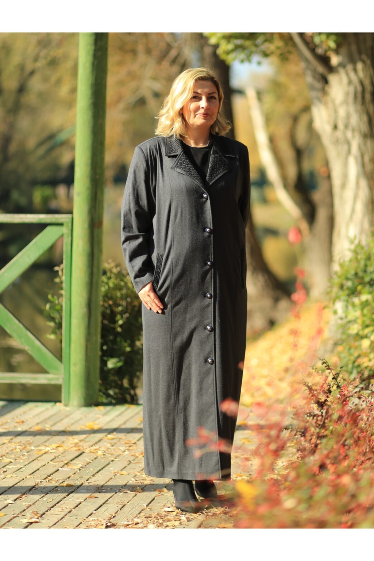 GLR&GYM Kardelen Kadın Füme Yün Mevsimlik Pardüse