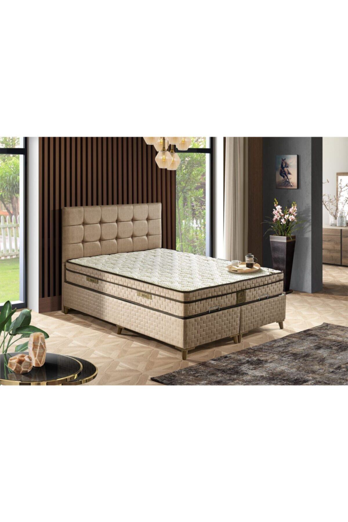 YuyaMobilya Çift Kişilik Full Ortopedik Yatak + Comfort Baza + Başlık Seti