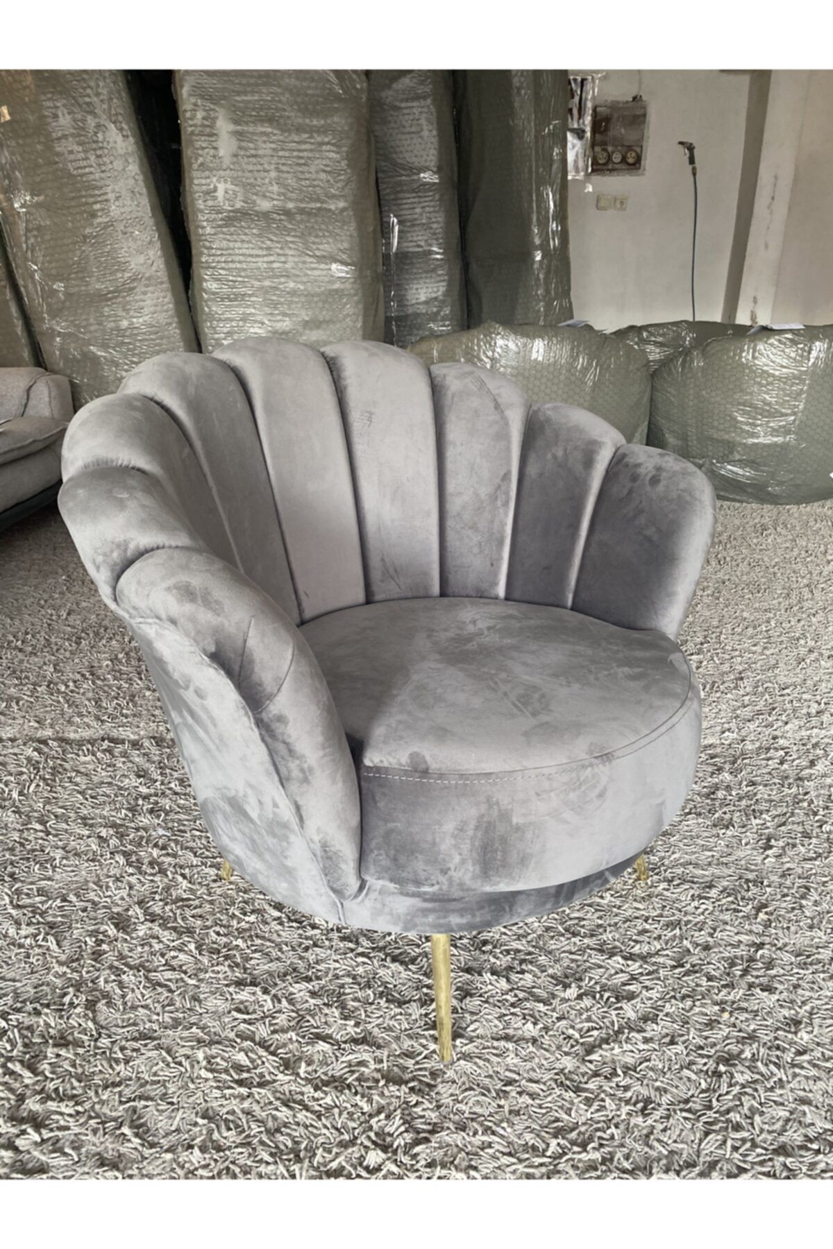 PUFHOME Flower Berjer Antrasit