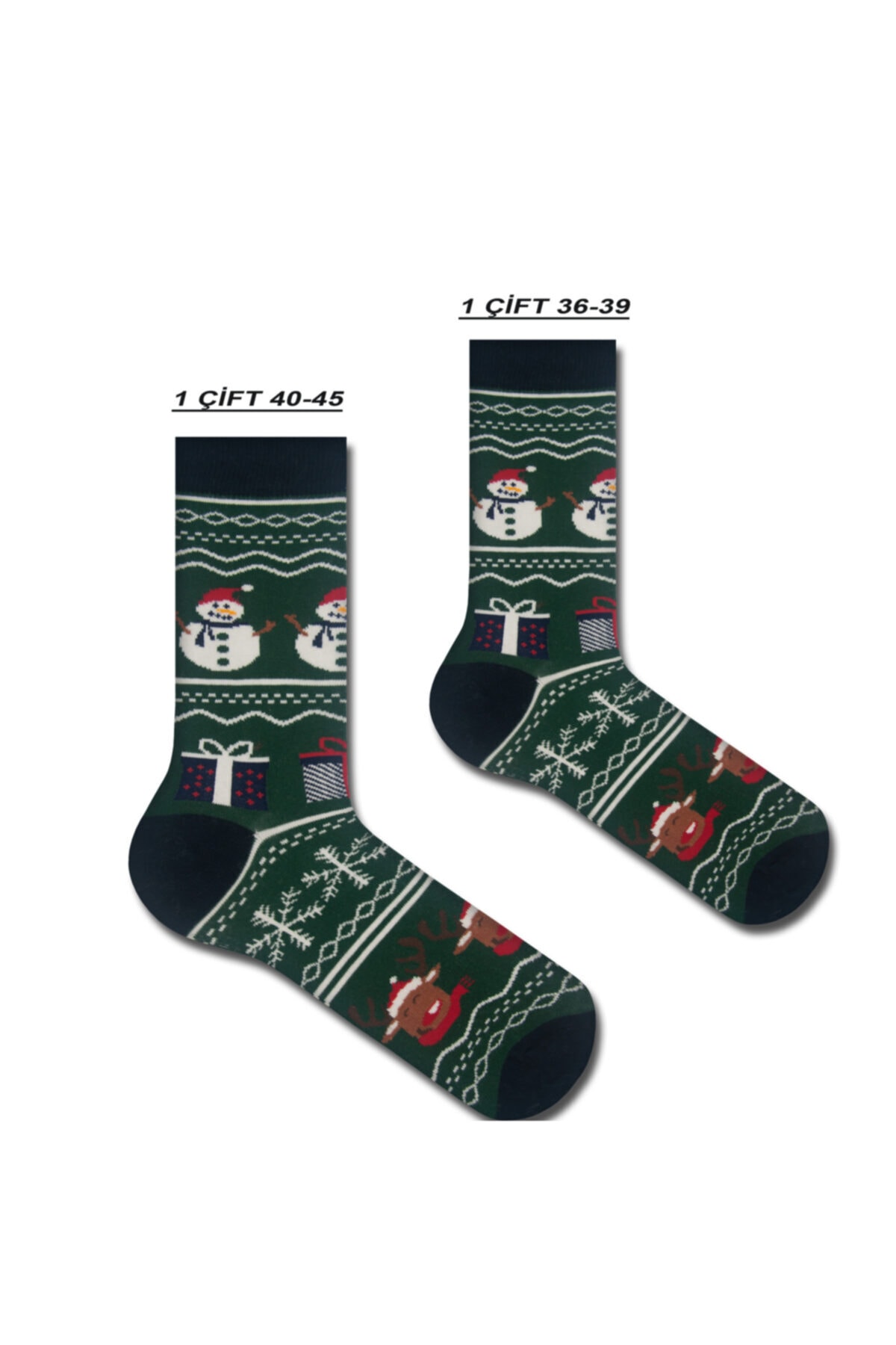 TUTKU ÇORAP Çorapdünyası Çiftler Için 2li Set Christmas Kardan Adam