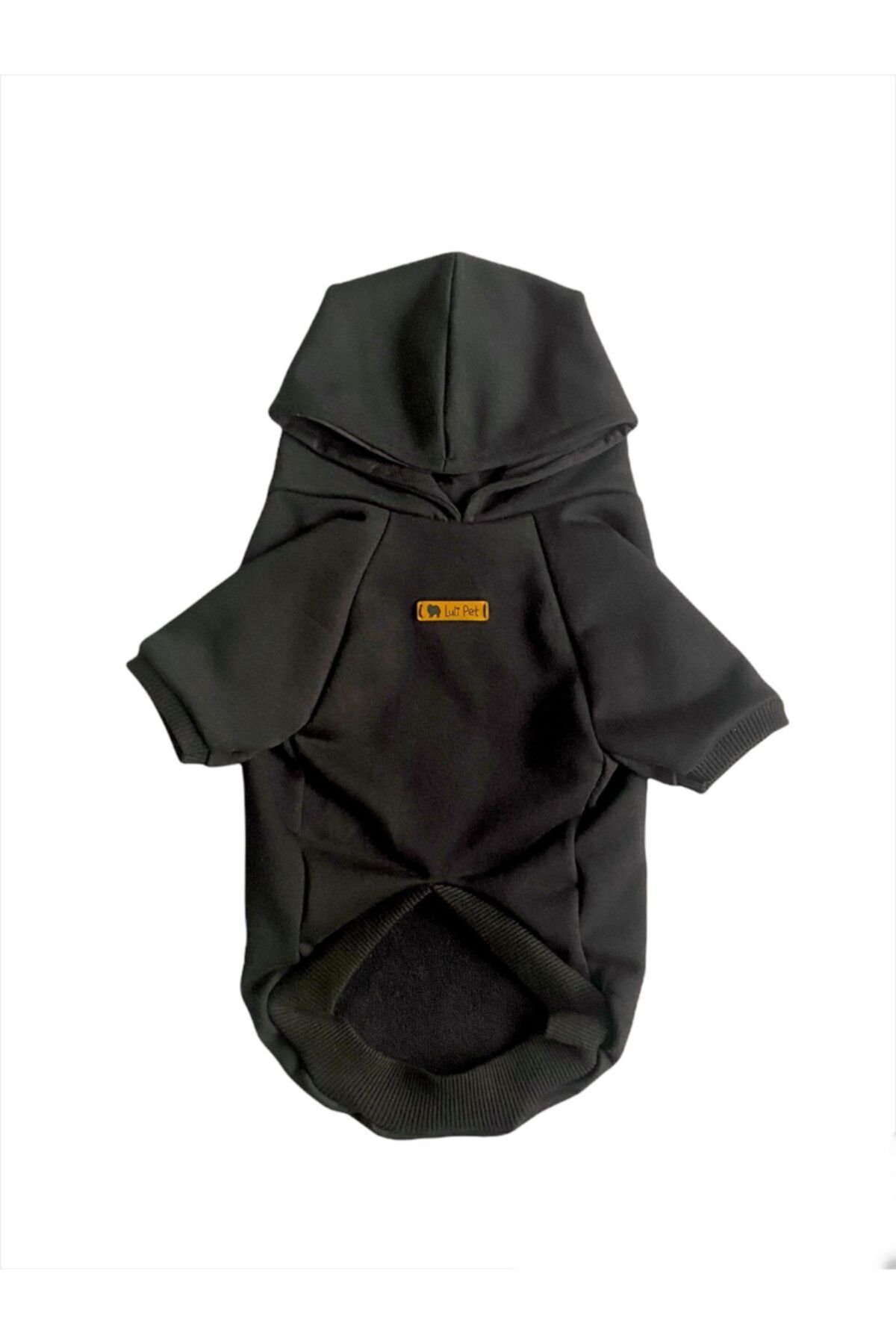 Luli Pet Basic Siyah Kapüşonlu Kedi Köpek Sweatshirt