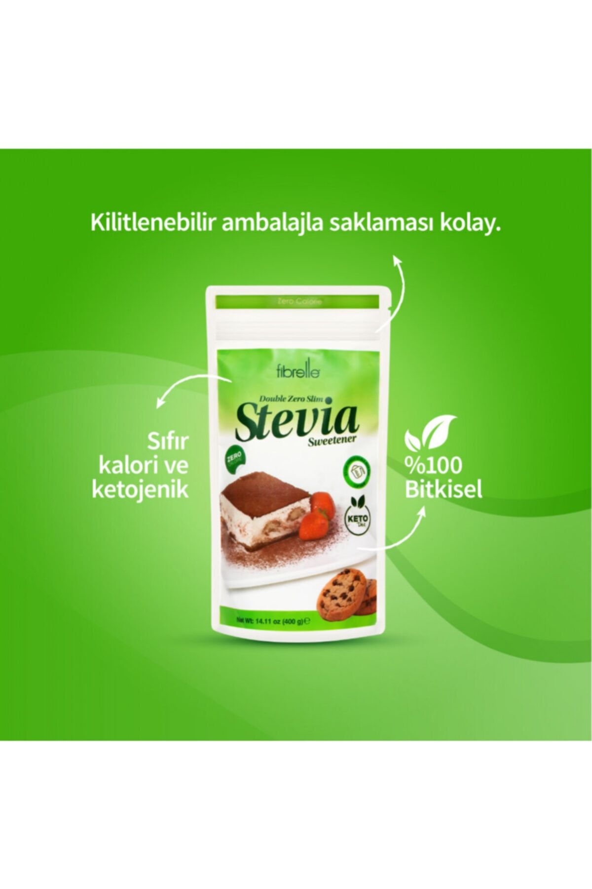 Fibrelle Duble Zero Slim Stevia Tatlandırıcı ( 400 Gr )