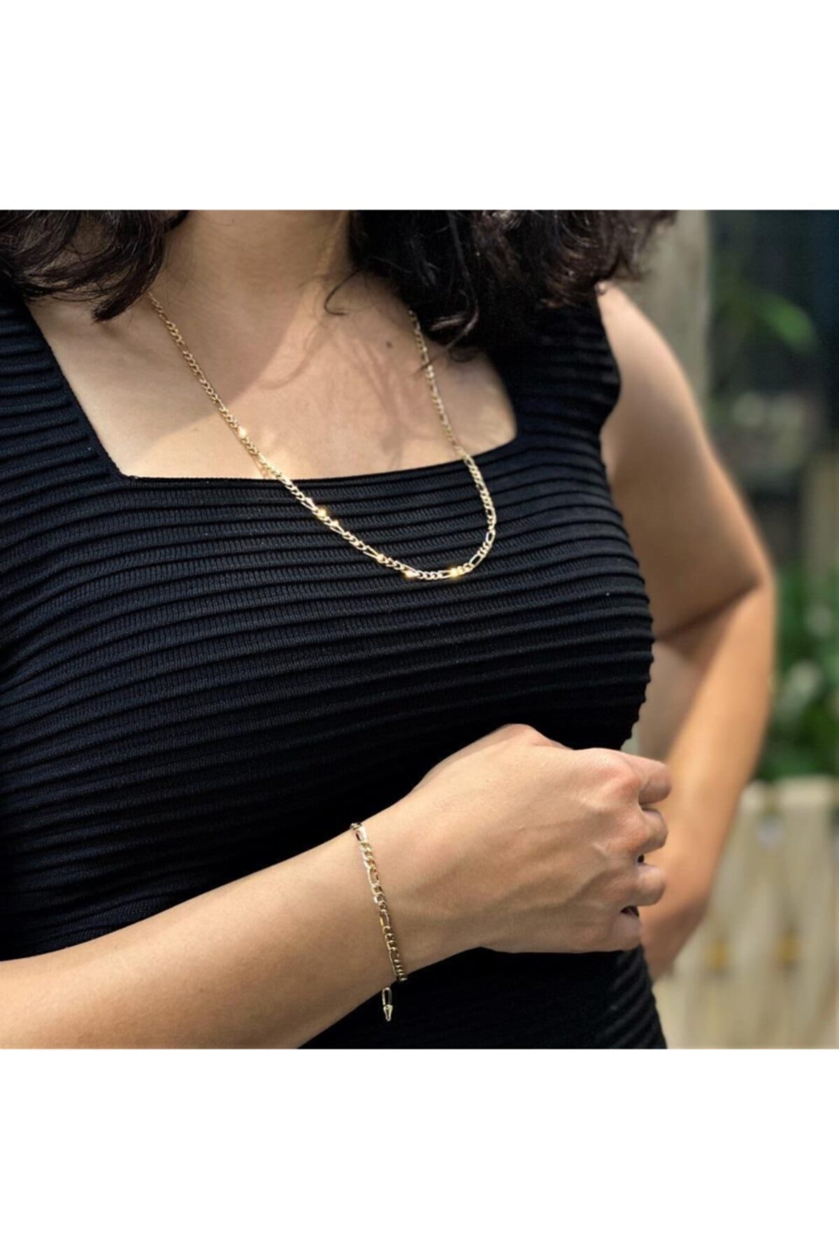 UKBA GOLD 14 Ayar Altın Gurmet Zincir 2'li Kombin 3