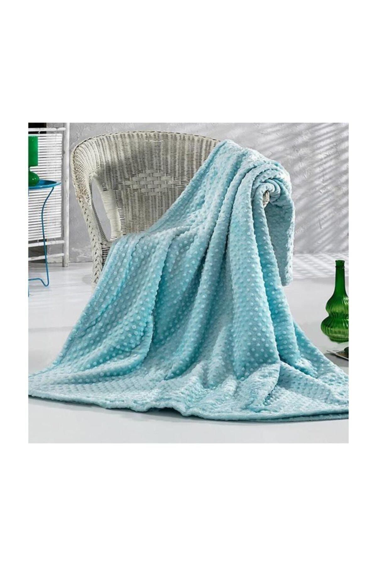 Merinos Pearl Tomurcuk Aqua Mint Çift Kişilik Battaniye