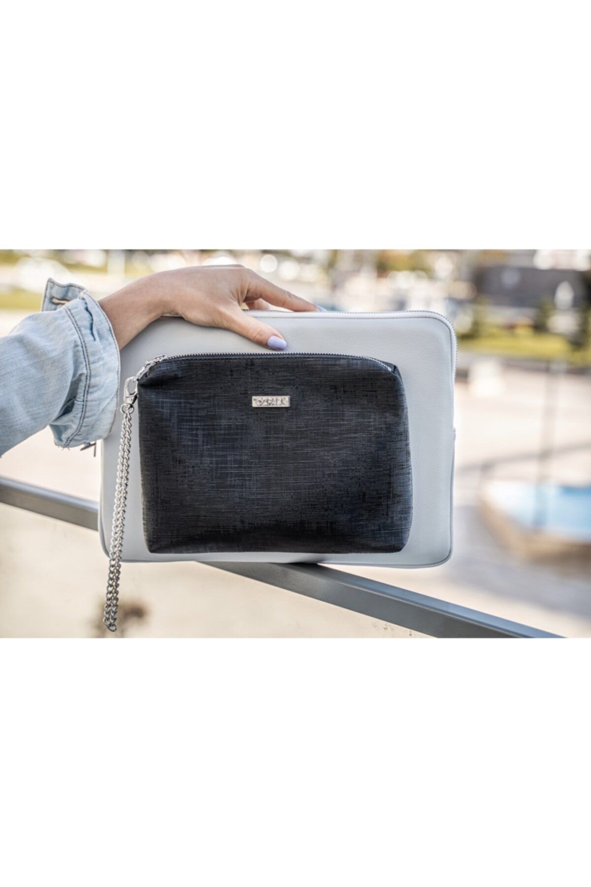 OZPACK Twınpack Gri-texture Black Büyük Laptop