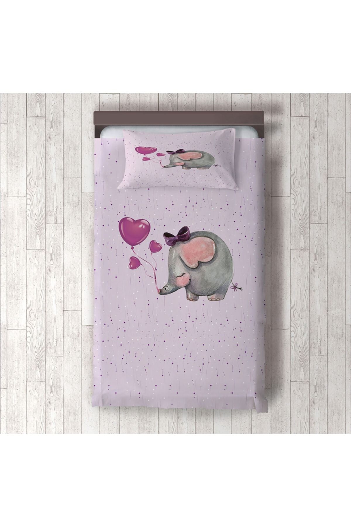 RONNA HOME Bebek Ve Çocuk Odası Kalpli Ve Geometrik Desenli Yatak Örtüsü Rnncyo-001