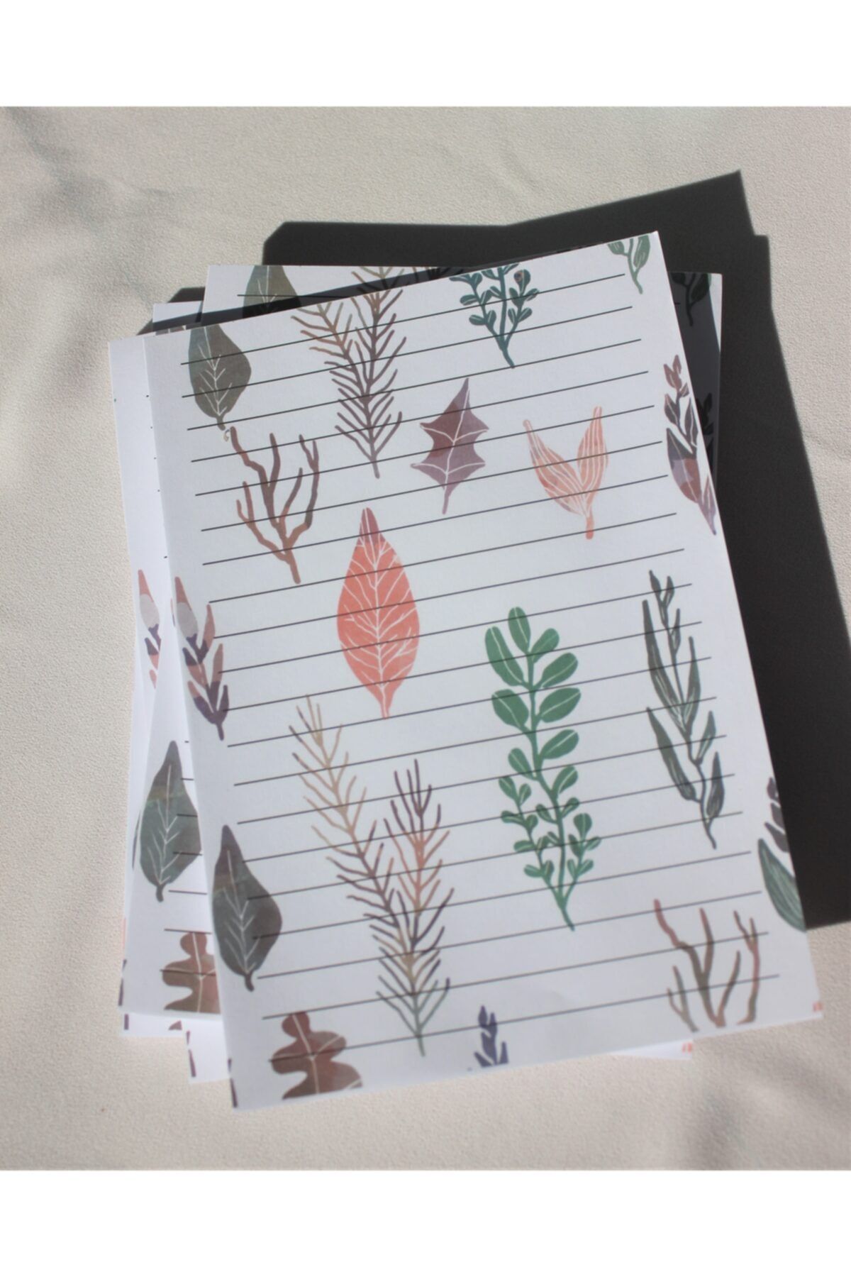 RABAFNOTES Yaprak Desenli Çizgili Tasarım A5 Notepad defter memopad not Defteri bloknot