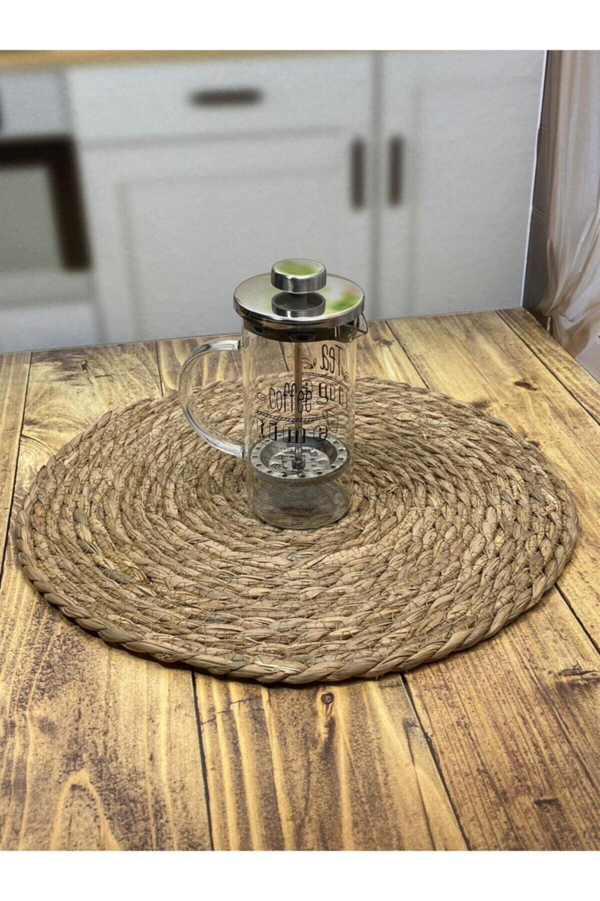 Tabivar French Press Cam Çay Kahve Bitki Demliği 350 Ml Gümüş