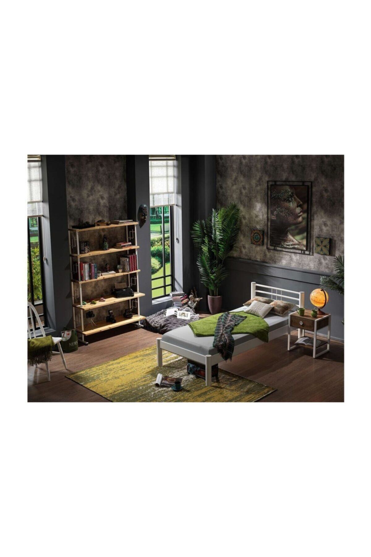 Vivense Unimet Asos S Tek Kişilik Metal Karyola Beyaz 90x200