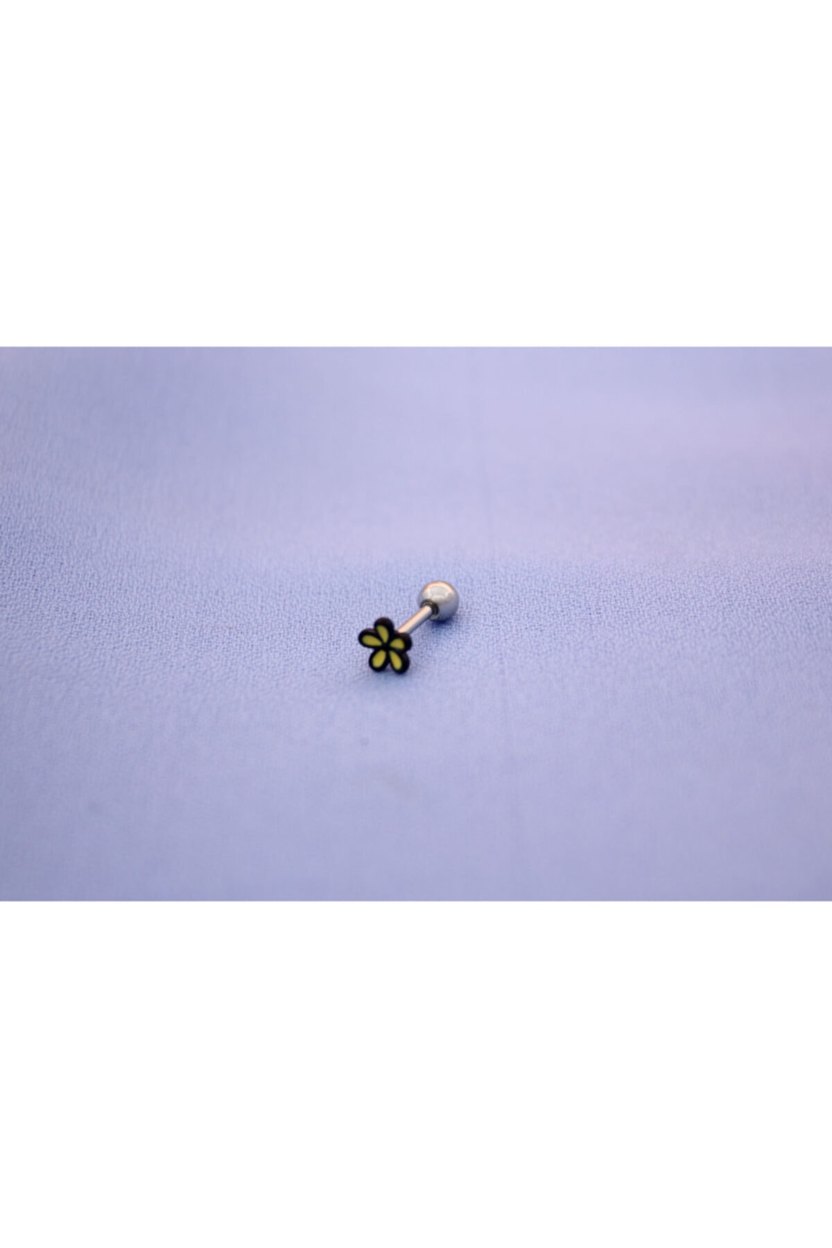 Üzüm Hoşafı Mineli Sarı Çiçek Cerrahi Çelik Tragus/helix Küpe Piercing