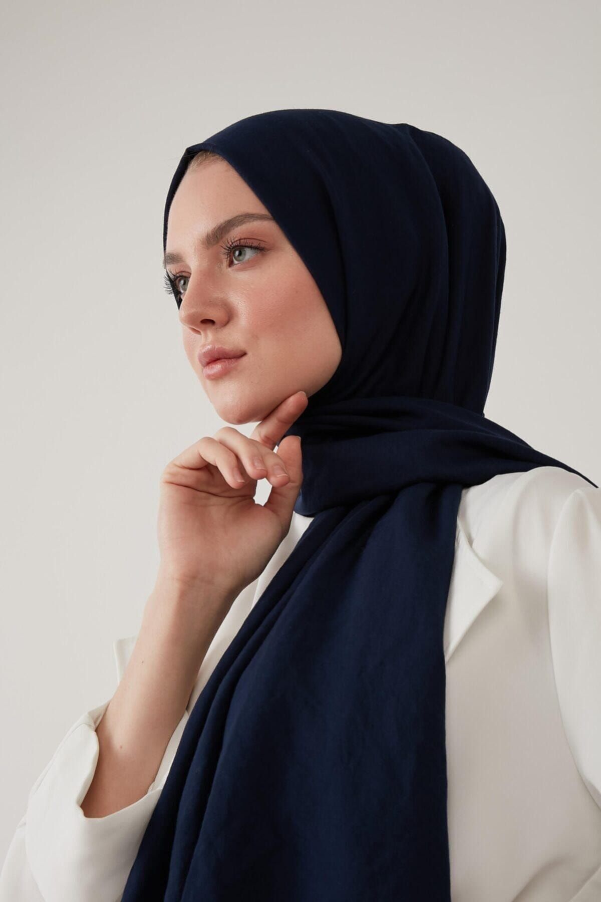 VALORSCARF Kadın Lacivert Pamuk Kraş Şal Tesettür Şal