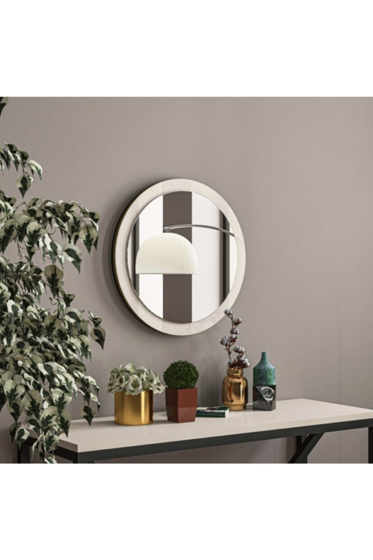 Mirroria Dekoratif Yuvarlak Duvar Aynası Antre Hol Wc Ofis Tasarım