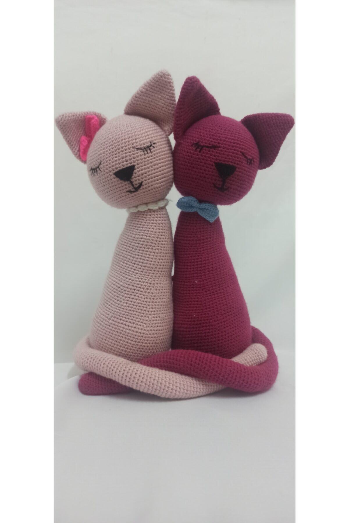Pastel Hobby %100 Organik 30cm Amigurumi Kediler Oyuncak