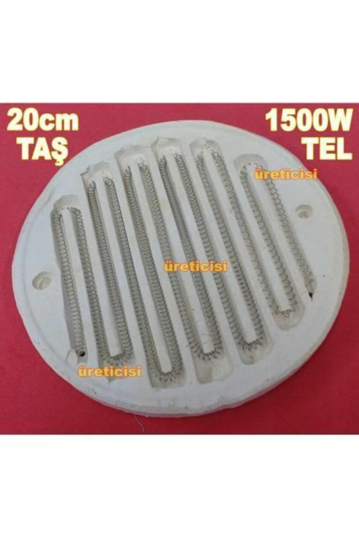 İstoç Türk 1500w Tel Resistans Ile Ø20cm Isıya Dayanıklı Taş Pleyt,elektrikçilere Özel Taş Elektrikli Ocak Seti