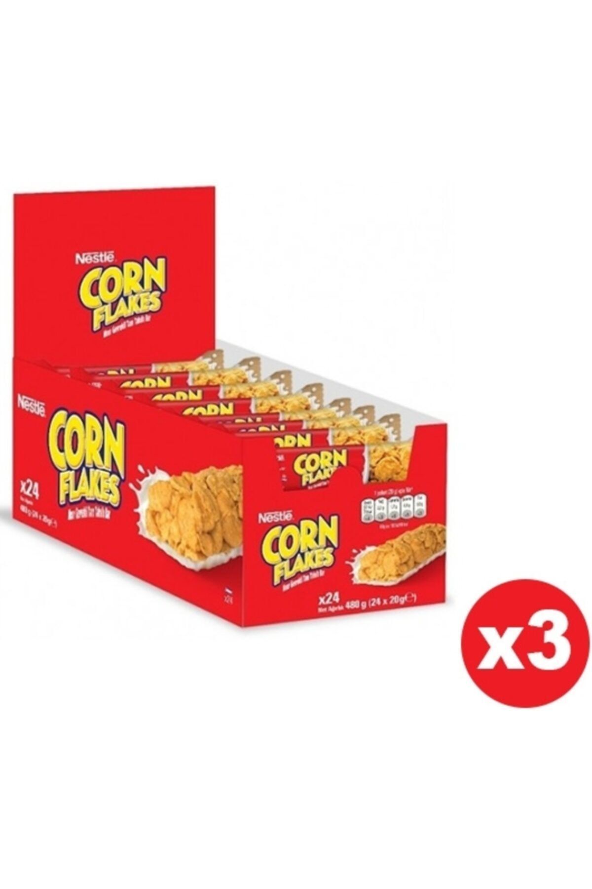 Nestle Corn Flakes Mısır Gevrekli Tam Tahıllı Bar 20 Gr 24 Lü X 3 Adet