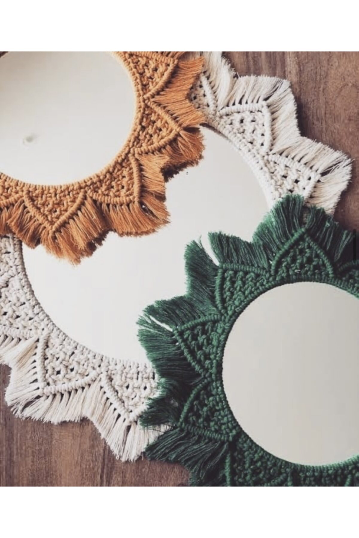 HOUSERİCH El Yapımı Makrome Ayna Duvar Dekoru