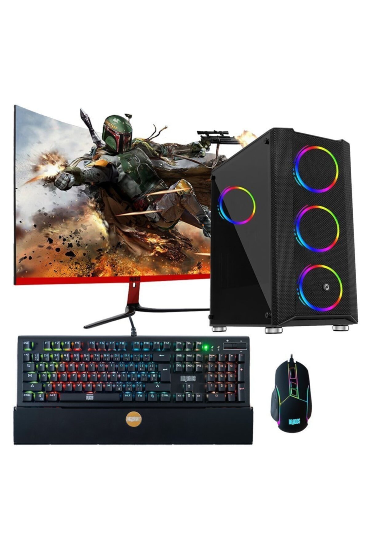 DRAGOS DRx327 Ryzen 5 3600 8GB Ram 256GB M.2 NVMe 4GB GTX1050Ti 27\