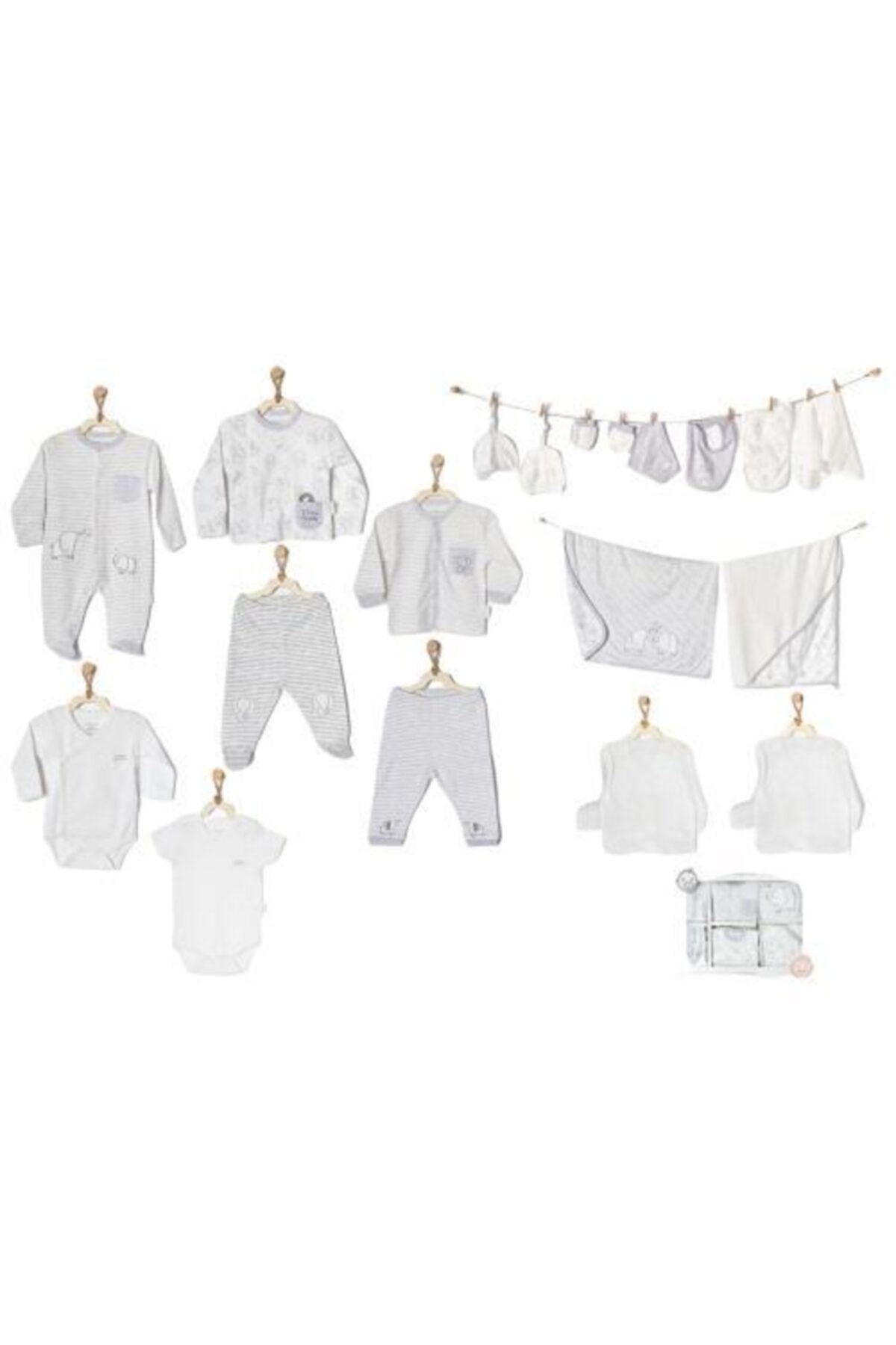 Coco Store Andywawa Ac22172 I Love My Mummy And Daddy 20 Parça Yenidoğan Hastane Çıkışı Grey Melange