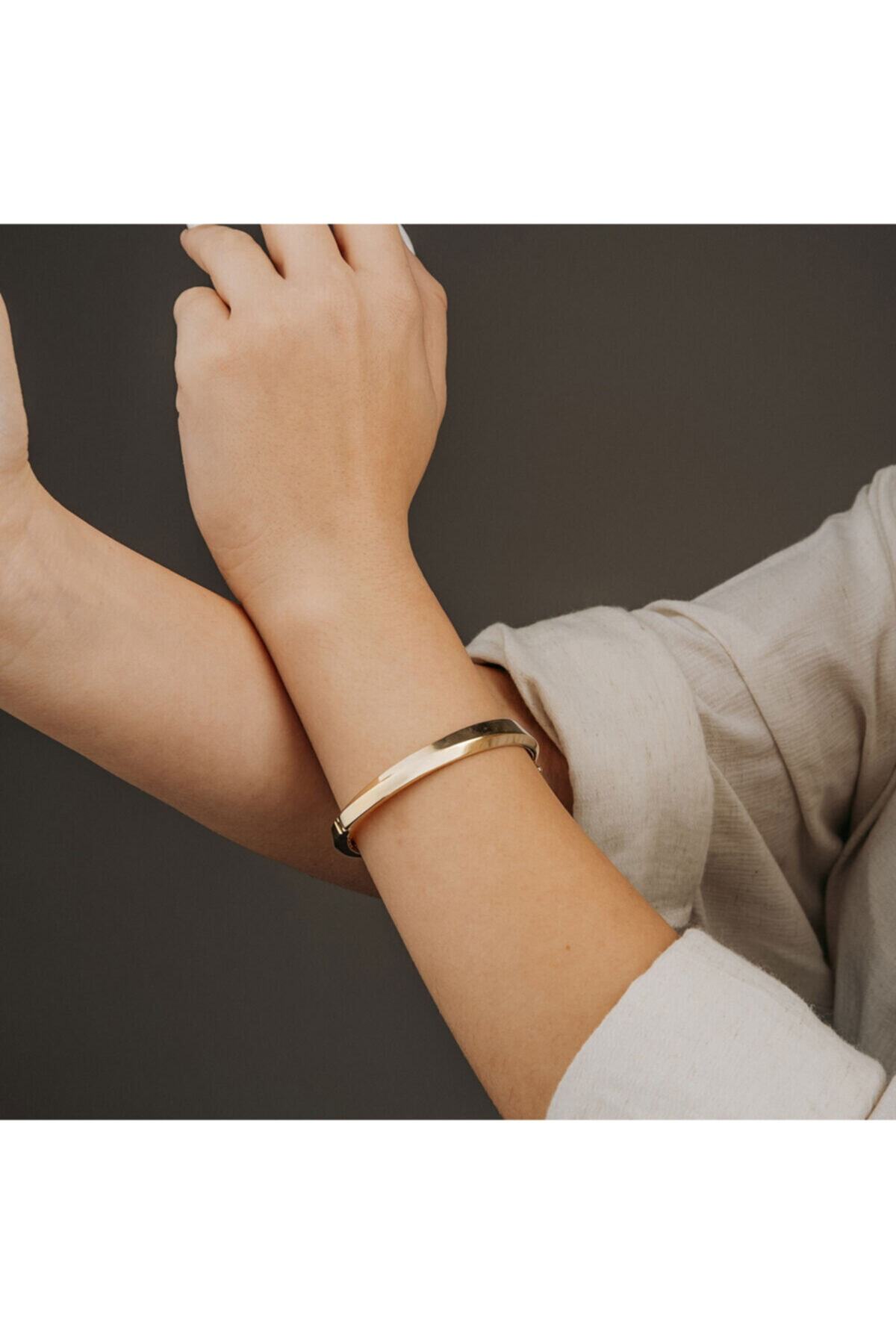 Siena 14 Ayar Modern Tasarım Kelepçe Bilezik