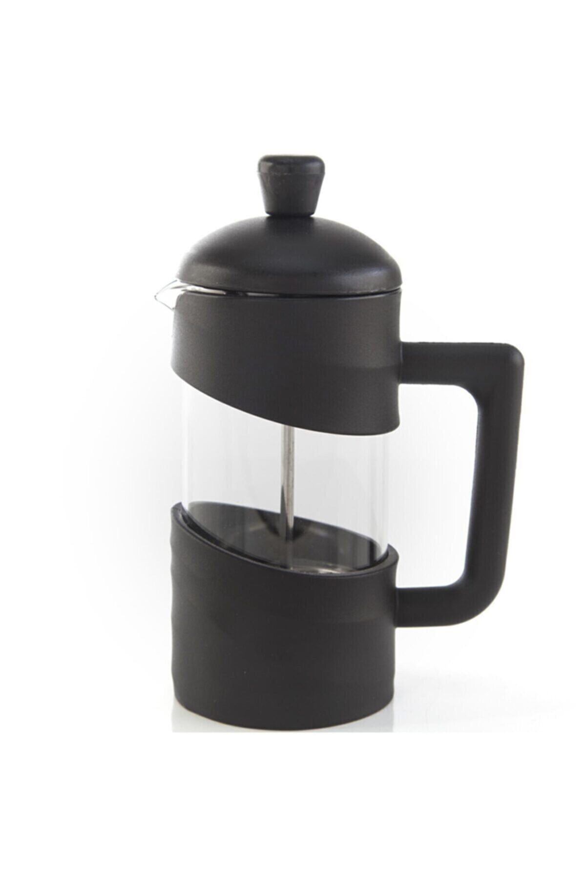 jasmin design French Press 350 Ml Bitki Çayı Demliği Borosilikat Cam Siyah