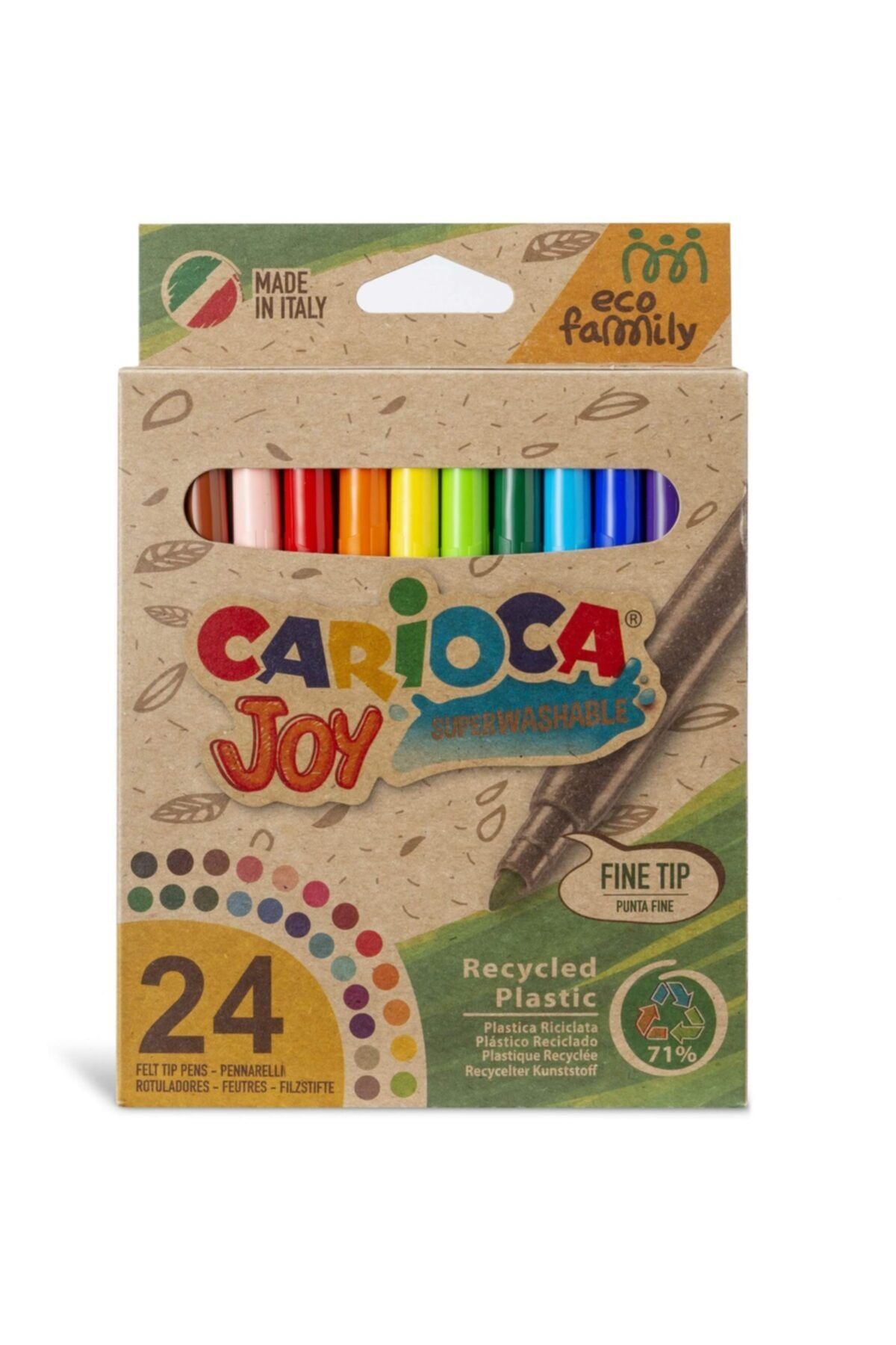 CARIOCA Ecofamily Joy Süper Yıkanabilir Keçeli Boya Kalemi 24'lü